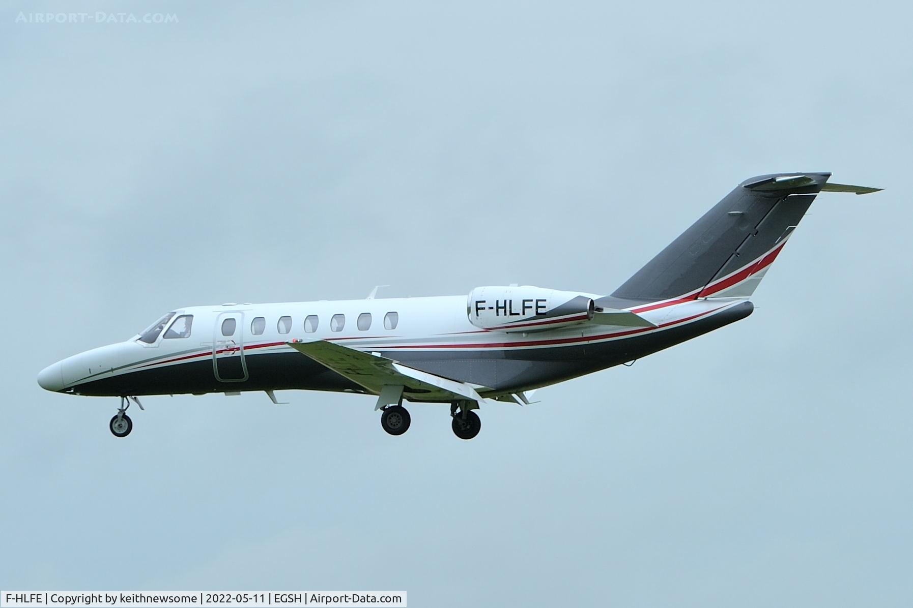 F-HLFE, Cessna 525B Citation CJ3 C/N 525B - 0498, Arriving at Norwich from Laval, France.