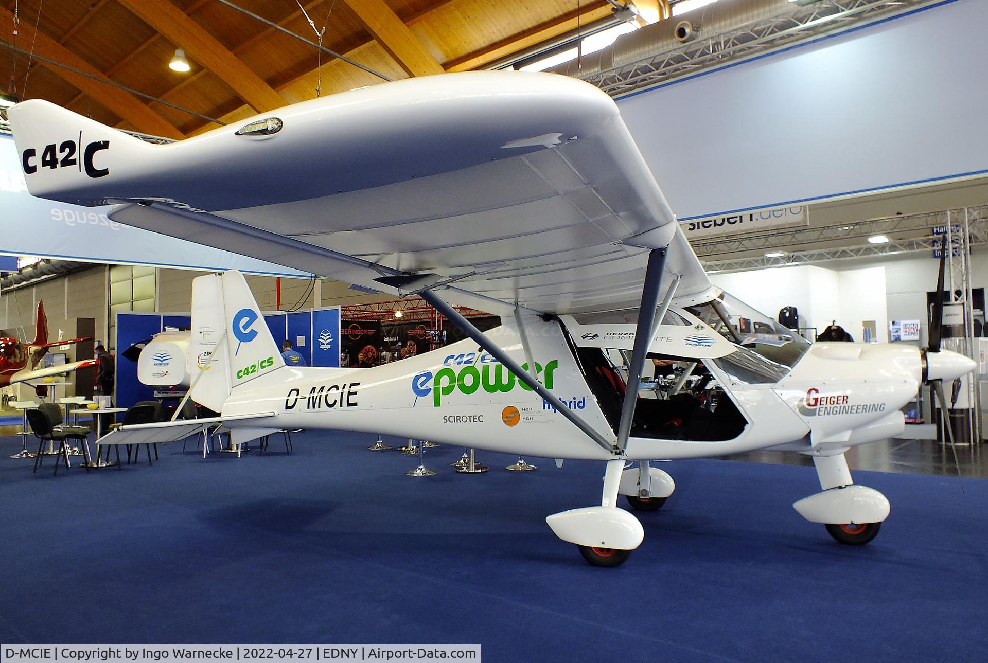 D-MCIE, Comco Ikarus C42CS Cyclone C/N not found_d-mcie, Comco Ikarus C42CS with Geiger electric motor at the AERO 2022, Friedrichshafen