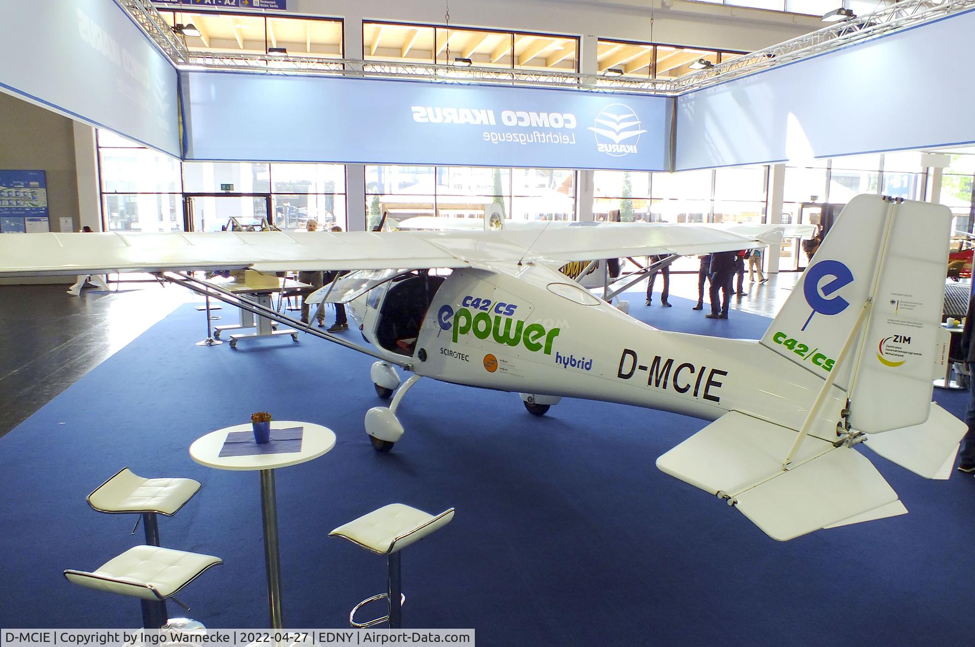 D-MCIE, Comco Ikarus C42CS Cyclone C/N not found_d-mcie, Comco Ikarus C42CS with Geiger electric motor at the AERO 2022, Friedrichshafen