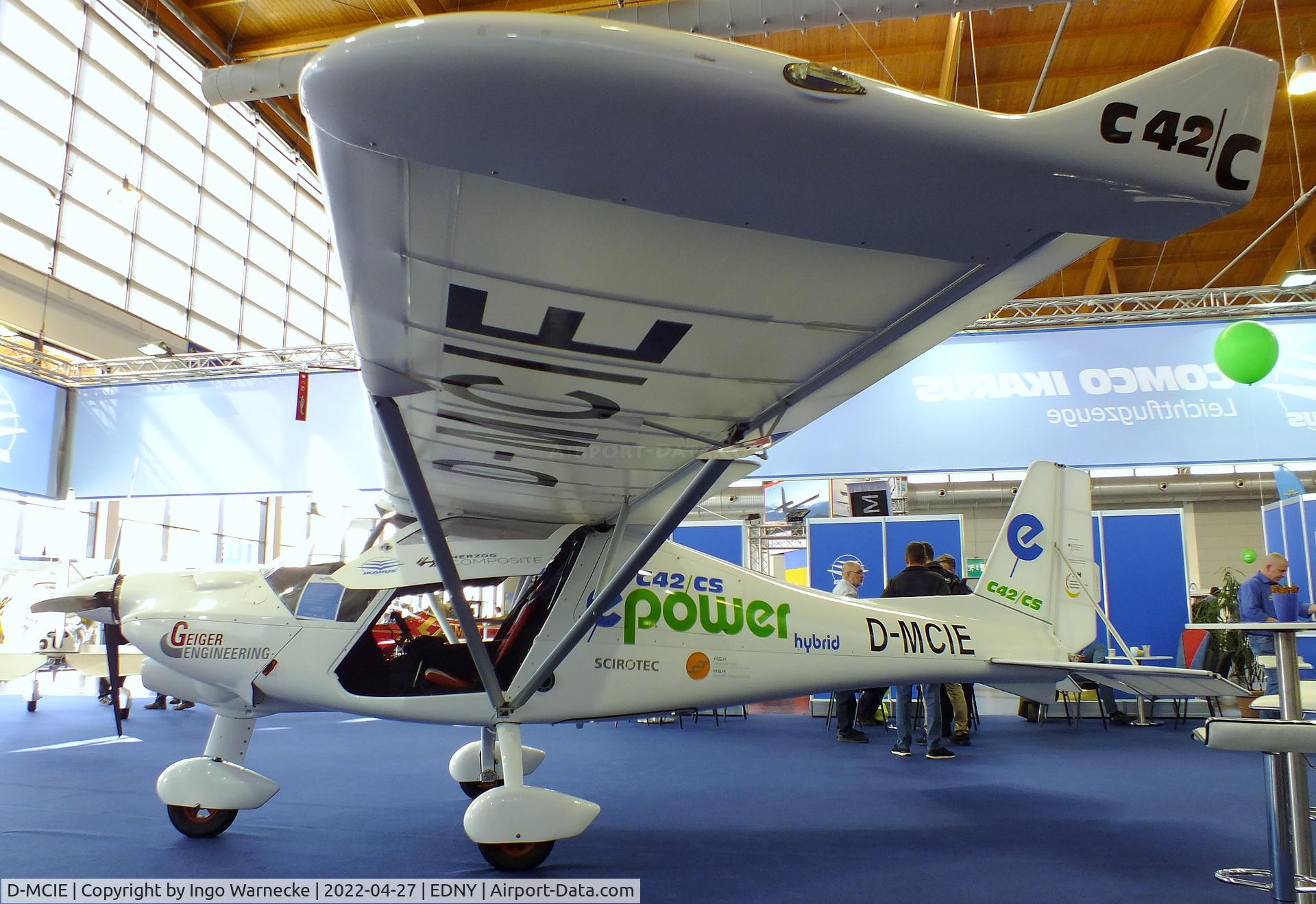 D-MCIE, Comco Ikarus C42CS Cyclone C/N not found_d-mcie, Comco Ikarus C42CS with Geiger electric motor at the AERO 2022, Friedrichshafen