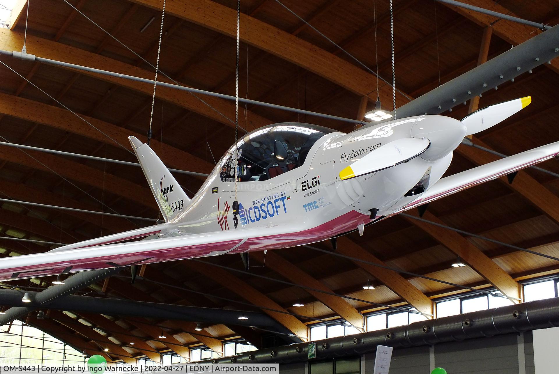 OM-S443, 2021 Shark Aero Shark UL C/N 080, Shark Aero Shark UL, in which Zara Rutherford circumnavigated the world from 18th August 2021 to 19th January 2022, at the AERO 2022, Friedrichshafen