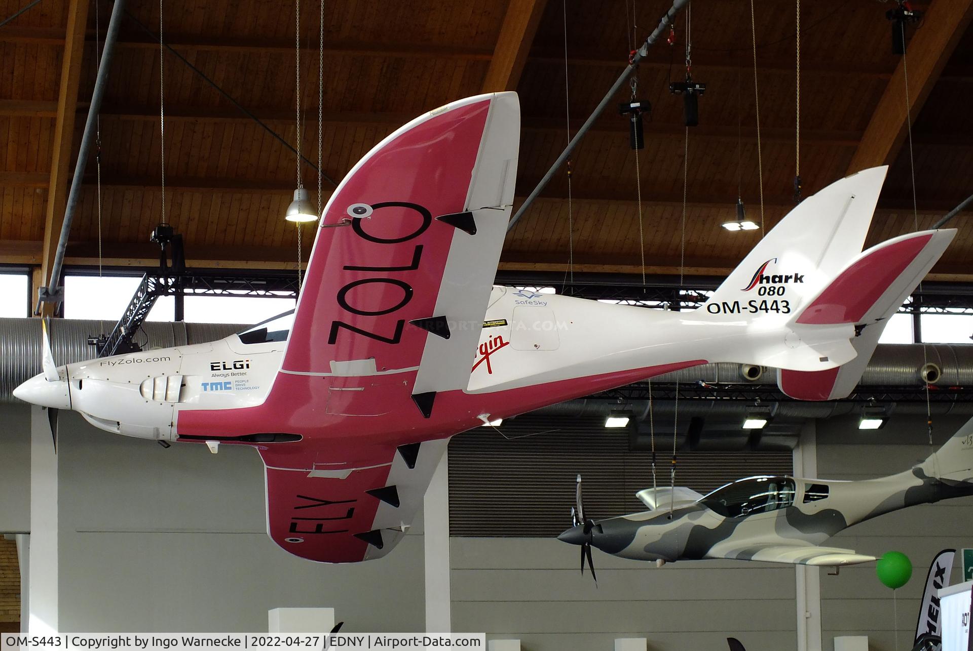 OM-S443, 2021 Shark Aero Shark UL C/N 080, Shark Aero Shark UL, in which Zara Rutherford circumnavigated the world from 18th August 2021 to 19th January 2022, at the AERO 2022, Friedrichshafen