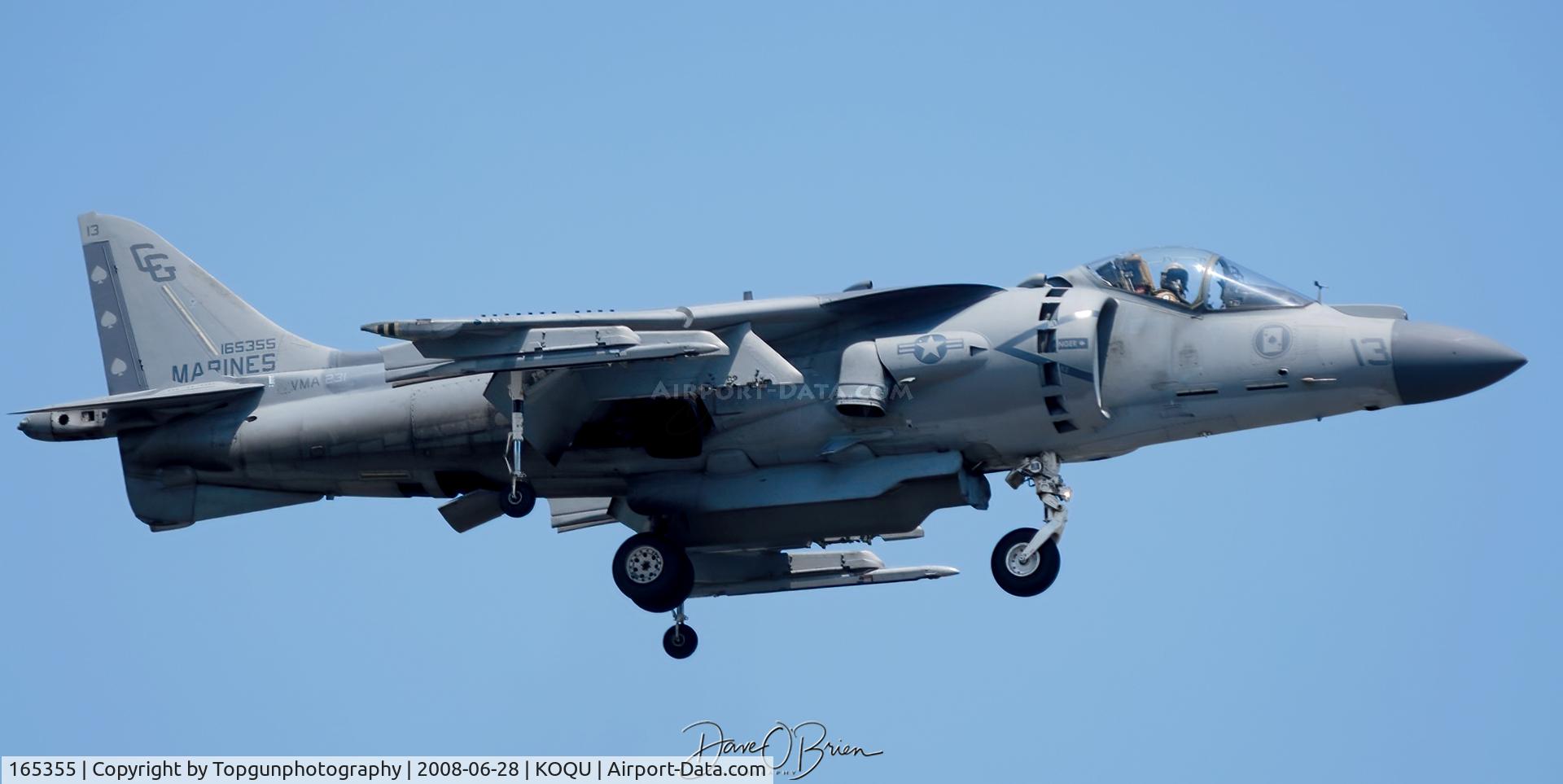 165355, Boeing AV-8B+(R)-25-MC Harrier II Plus C/N B272, VMA-231 Spades