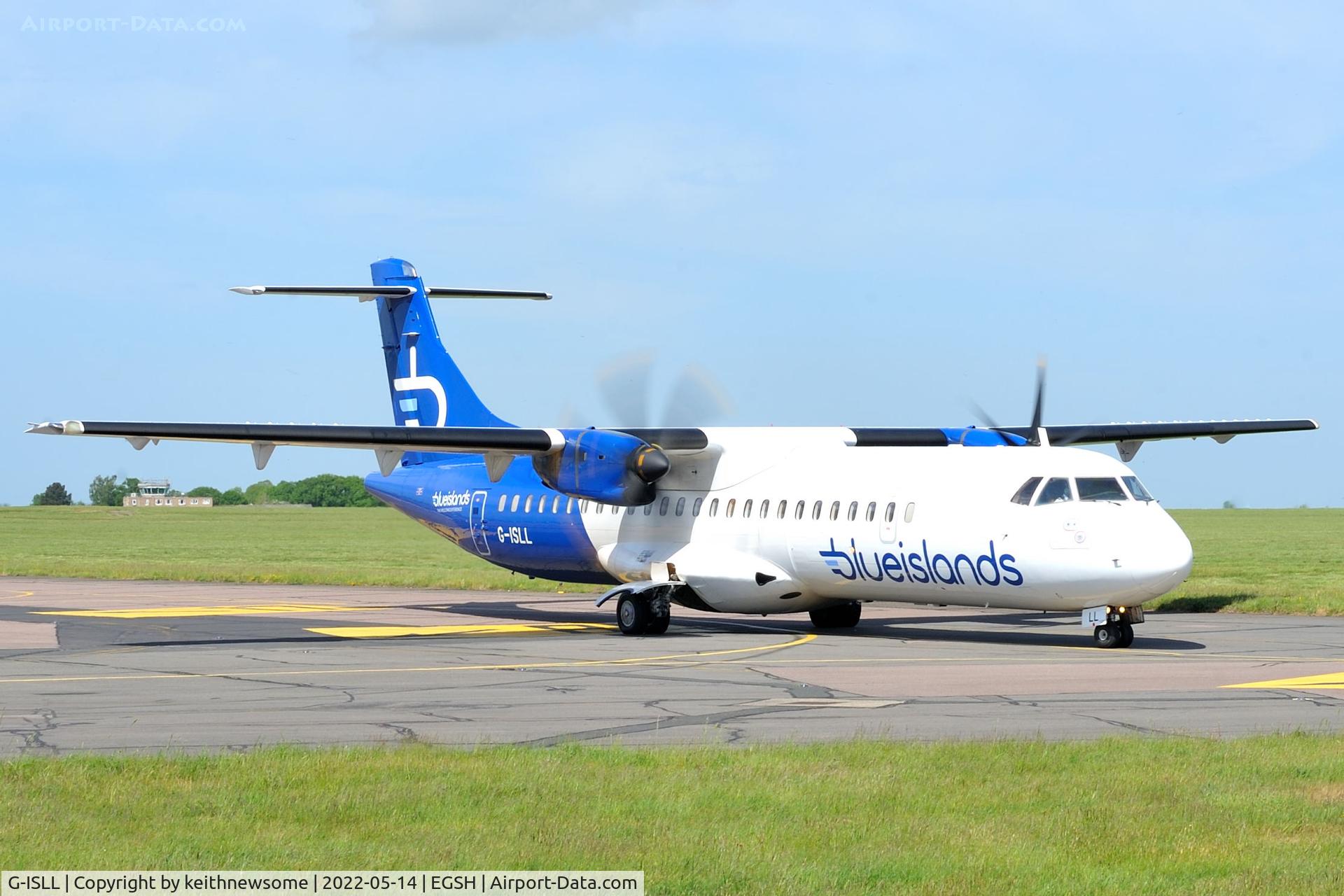 G-ISLL, 2002 ATR 72-212A C/N 696, Arriving at Norwich from Jersey.