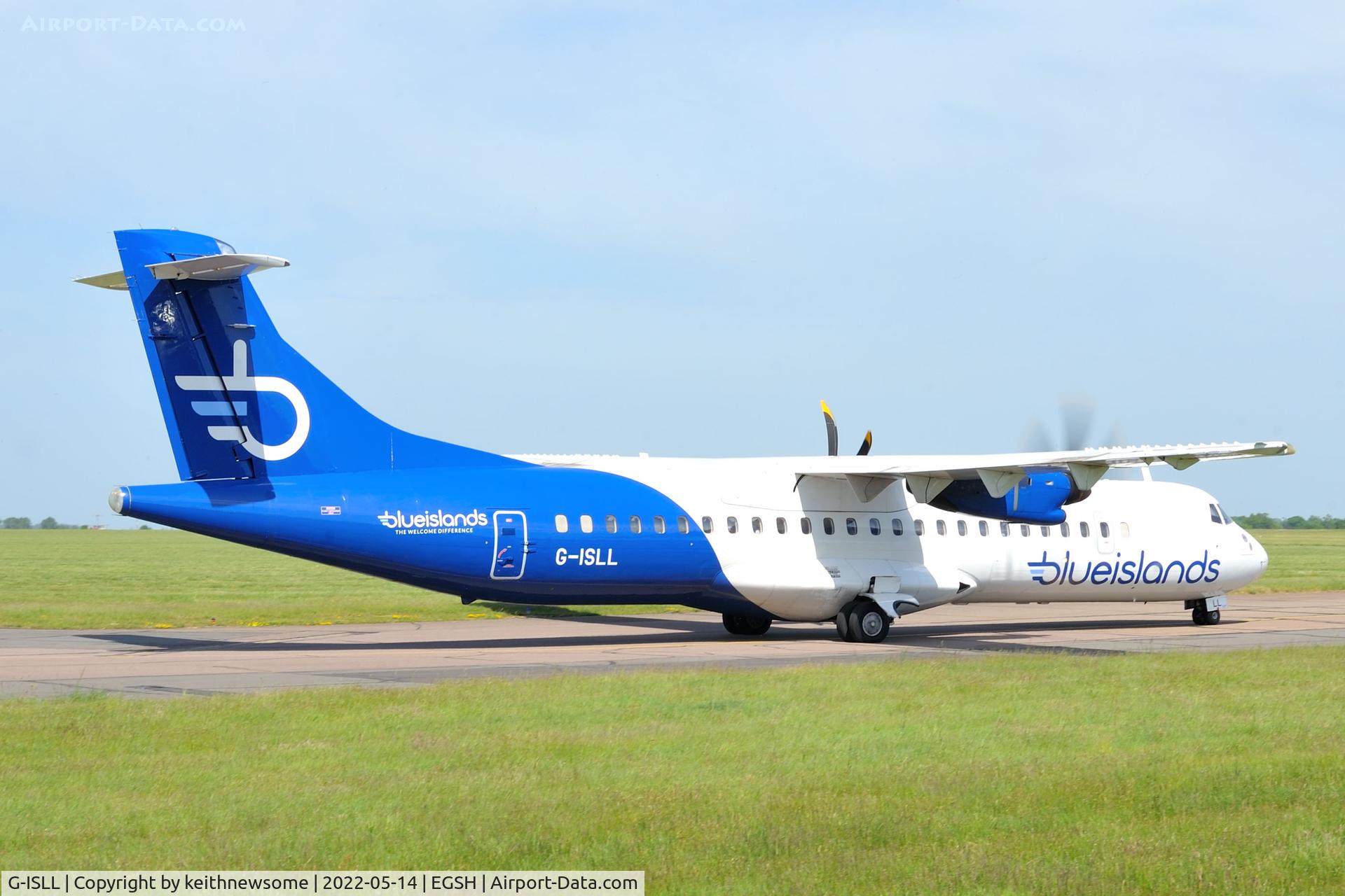 G-ISLL, 2002 ATR 72-212A C/N 696, Arriving at Norwich from Jersey.