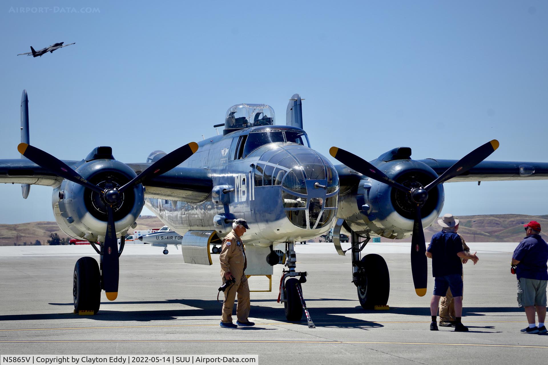 N5865V, 1945 North American B-25J Mitchell Mitchell C/N 108-34263, Travis AFB airshow 2022.