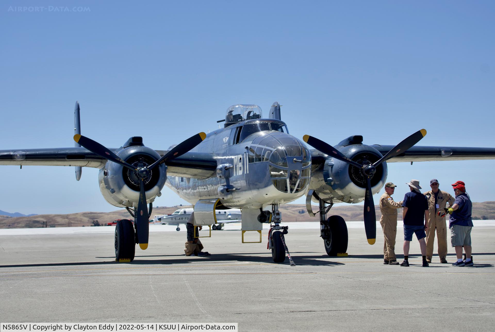 N5865V, 1945 North American B-25J Mitchell Mitchell C/N 108-34263, Travis AFB airshow 2022.