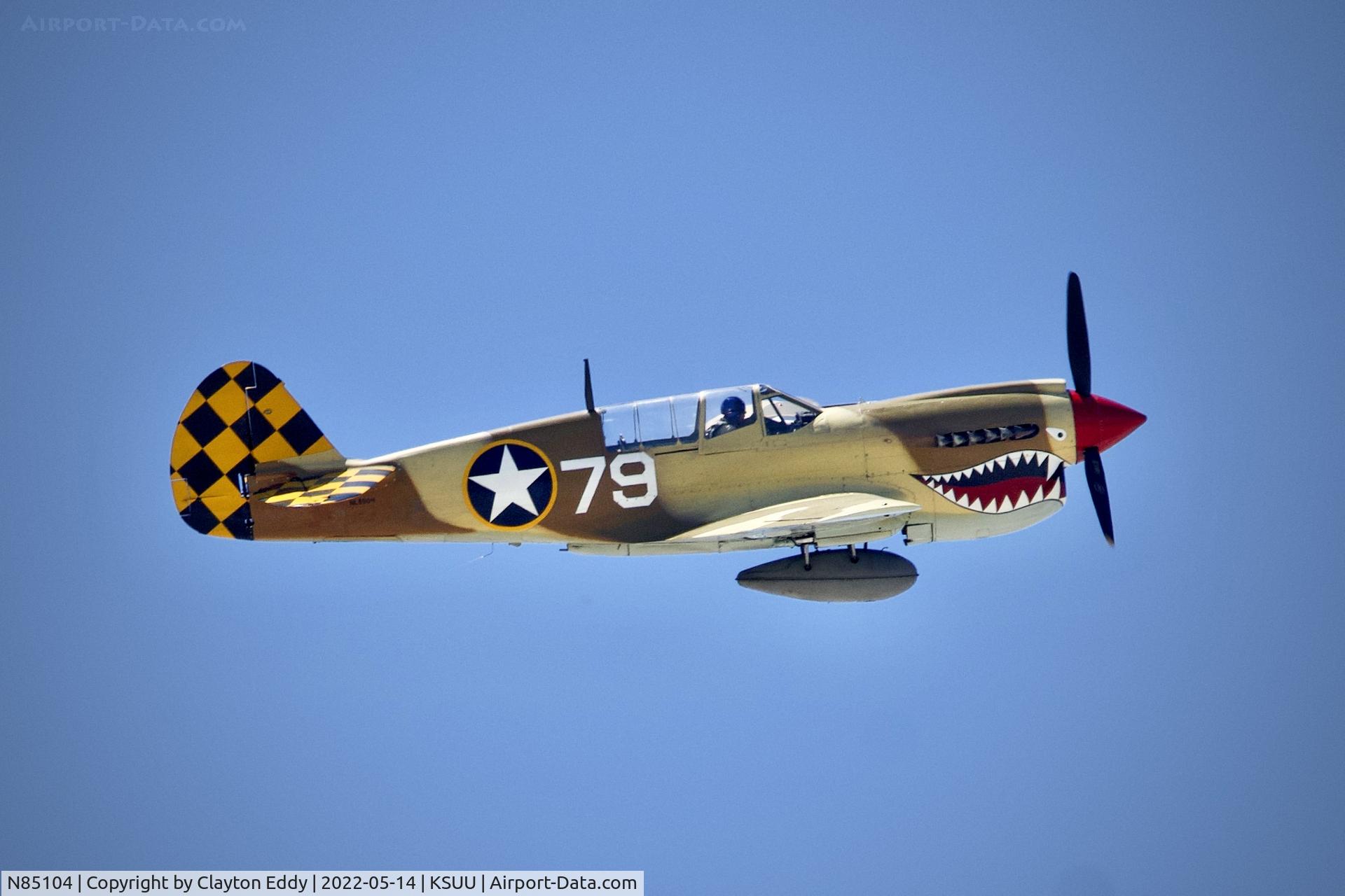 N85104, Curtiss P-40N-5CU Kittyhawk C/N 28954/F858, Travis AFB airshow 2022.