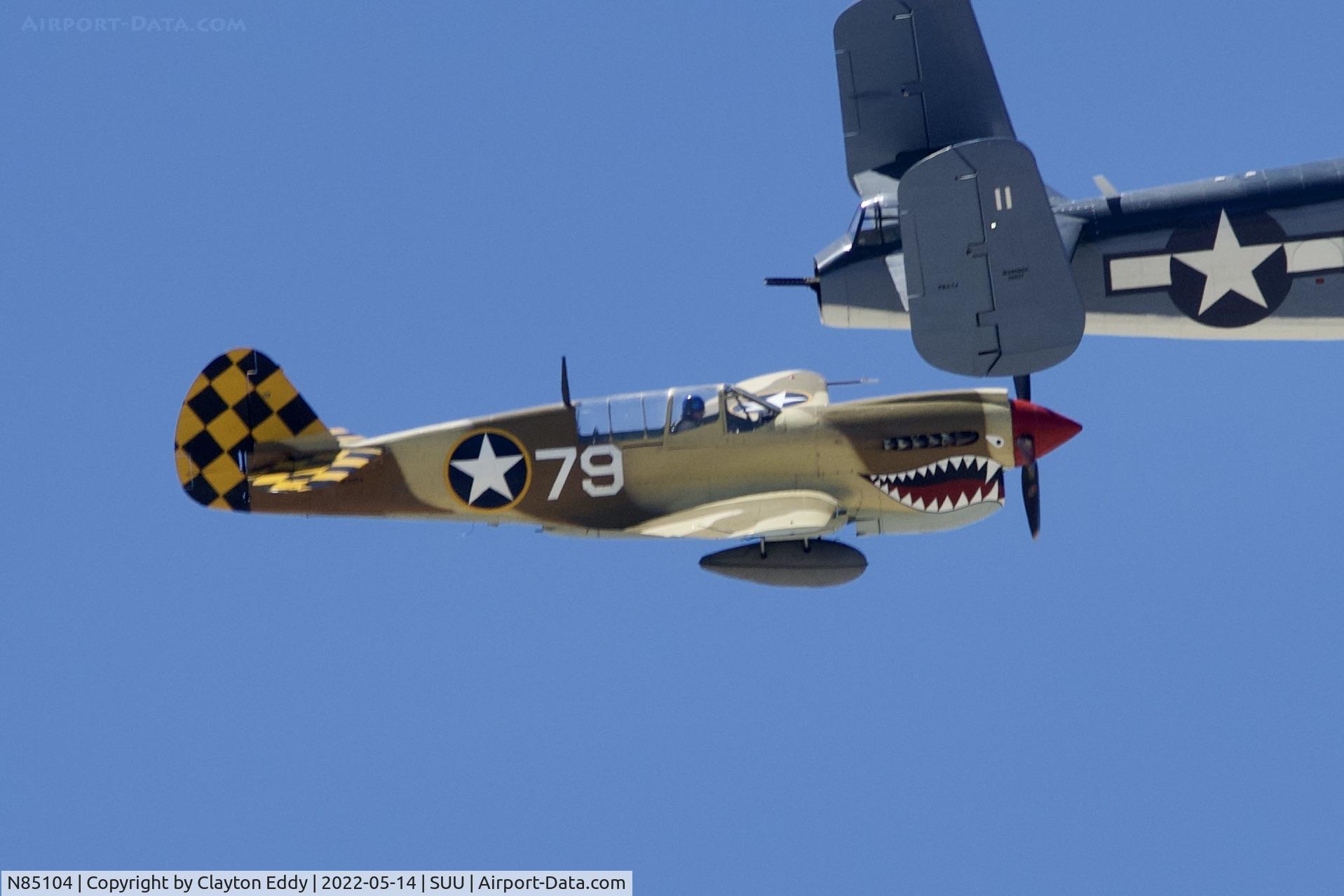 N85104, Curtiss P-40N-5CU Kittyhawk C/N 28954/F858, Travis AFB airshow 2022.