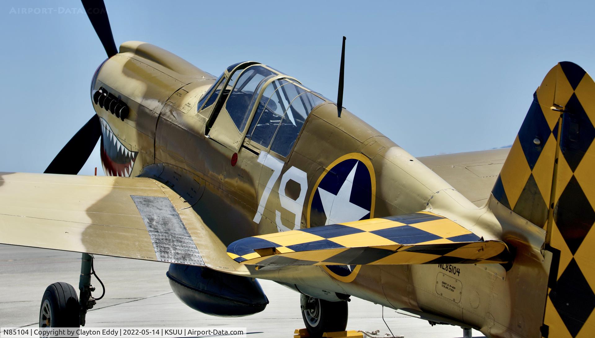 N85104, Curtiss P-40N-5CU Kittyhawk C/N 28954/F858, Travis AFB airshow 2022.