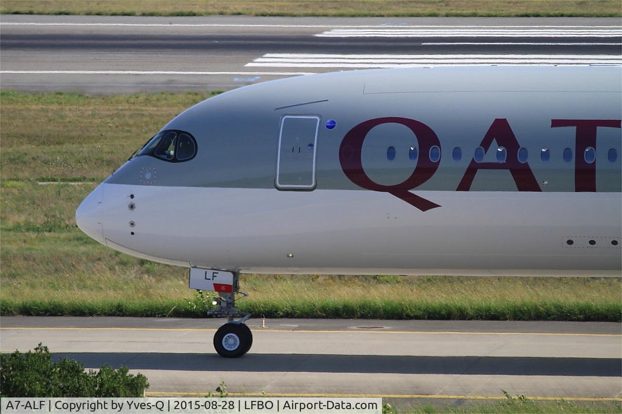 A7-ALF, 2015 Airbus A350-941 C/N 011, Airbus A350-941, Taxiing to holding point rwy 14R, Toulouse-Blagnac airport (LFBO-TLS)