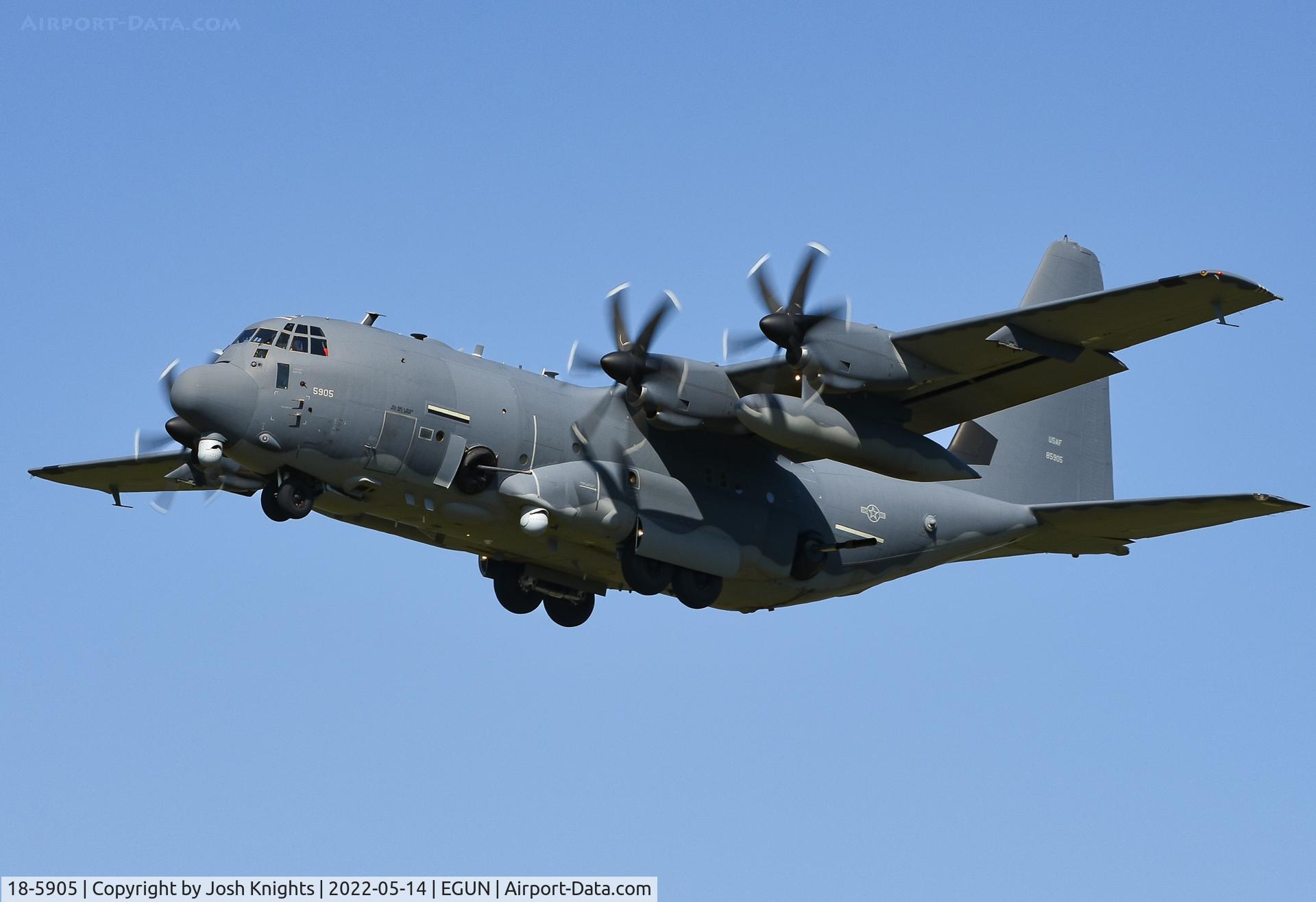 18-5905, 2019 Lockheed Martin AC-130J Ghostrider C/N 382-5905, Arriving at Mildenhall.
