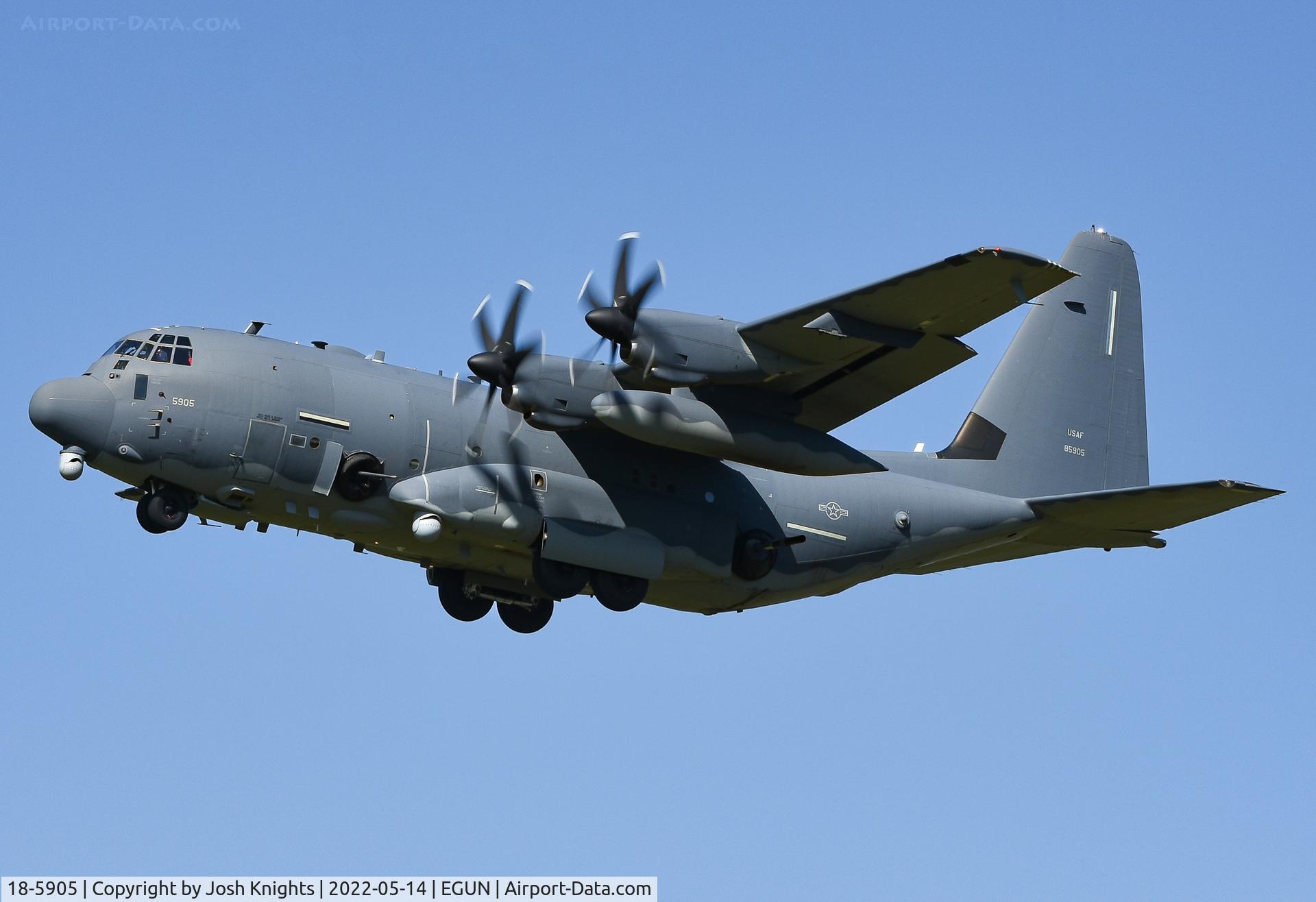 18-5905, 2019 Lockheed Martin AC-130J Ghostrider C/N 382-5905, Arriving at Mildenhall.