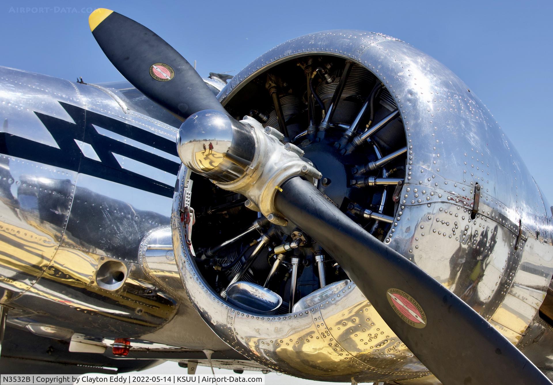 N3532B, 1954 Beech D18S C/N A-999, Travis AFB airport 2022.