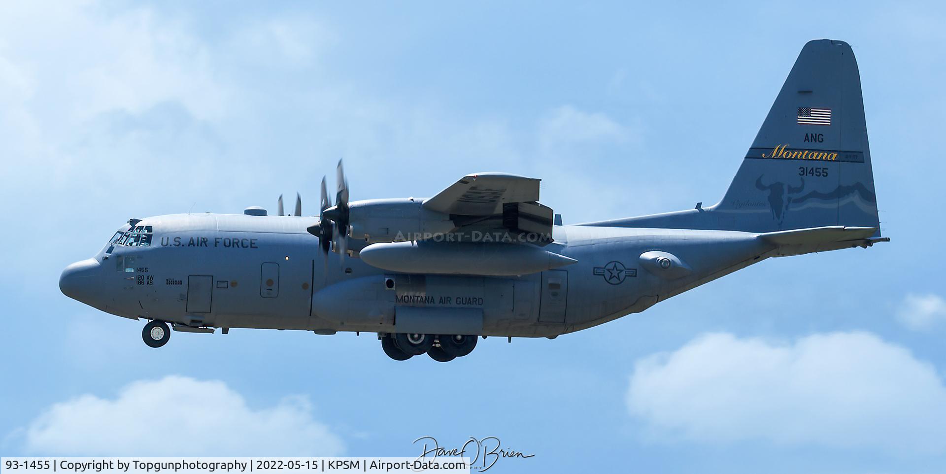 93-1455, 1993 Lockheed C-130H Hercules C/N 382-5360, REACH409, 186th AS