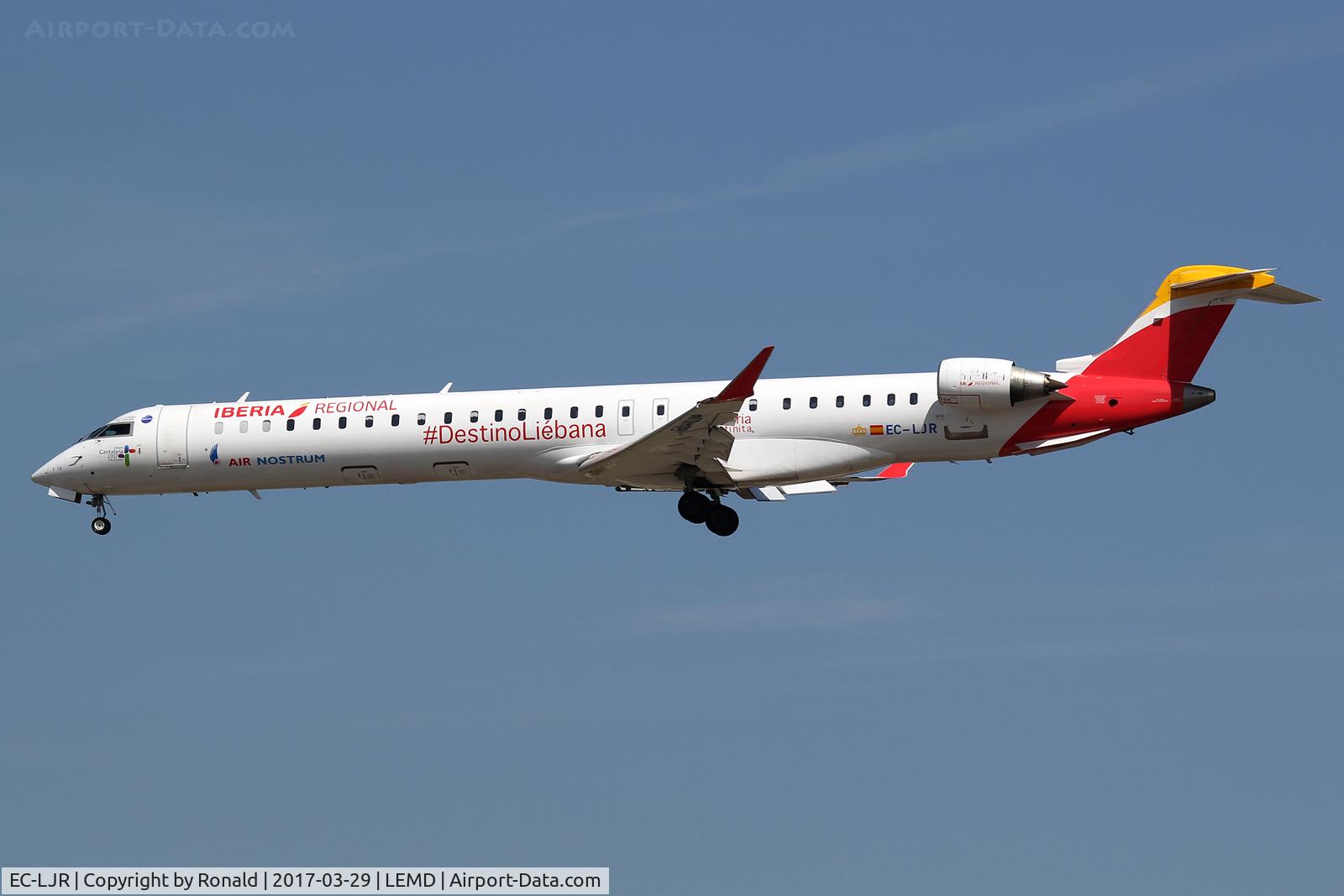 EC-LJR, 2010 Bombardier CRJ-1000ER NG (CL-600-2E25) C/N 19002, at mad