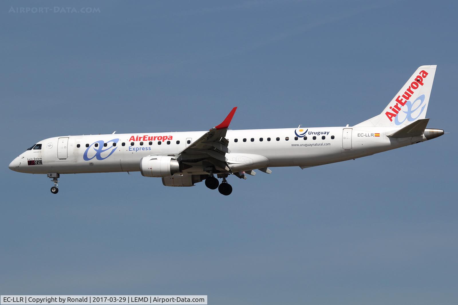 EC-LLR, 2011 Embraer 195LR (ERJ-190-200LR) C/N 19000452, at mad