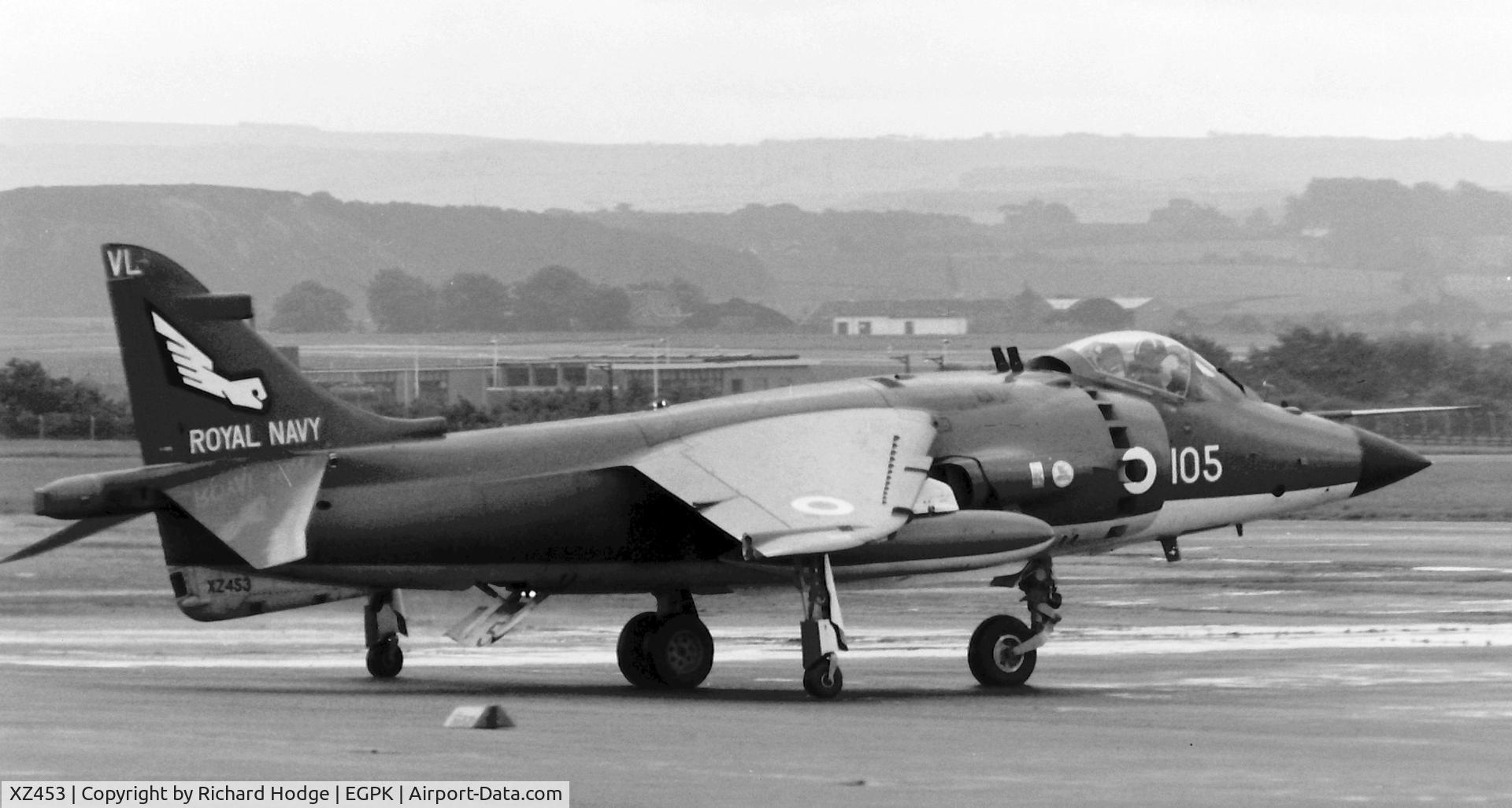XZ453, 1979 British Aerospace Sea Harrier FRS.1 C/N 41H-912007, HMS Gannet Open Day 1980