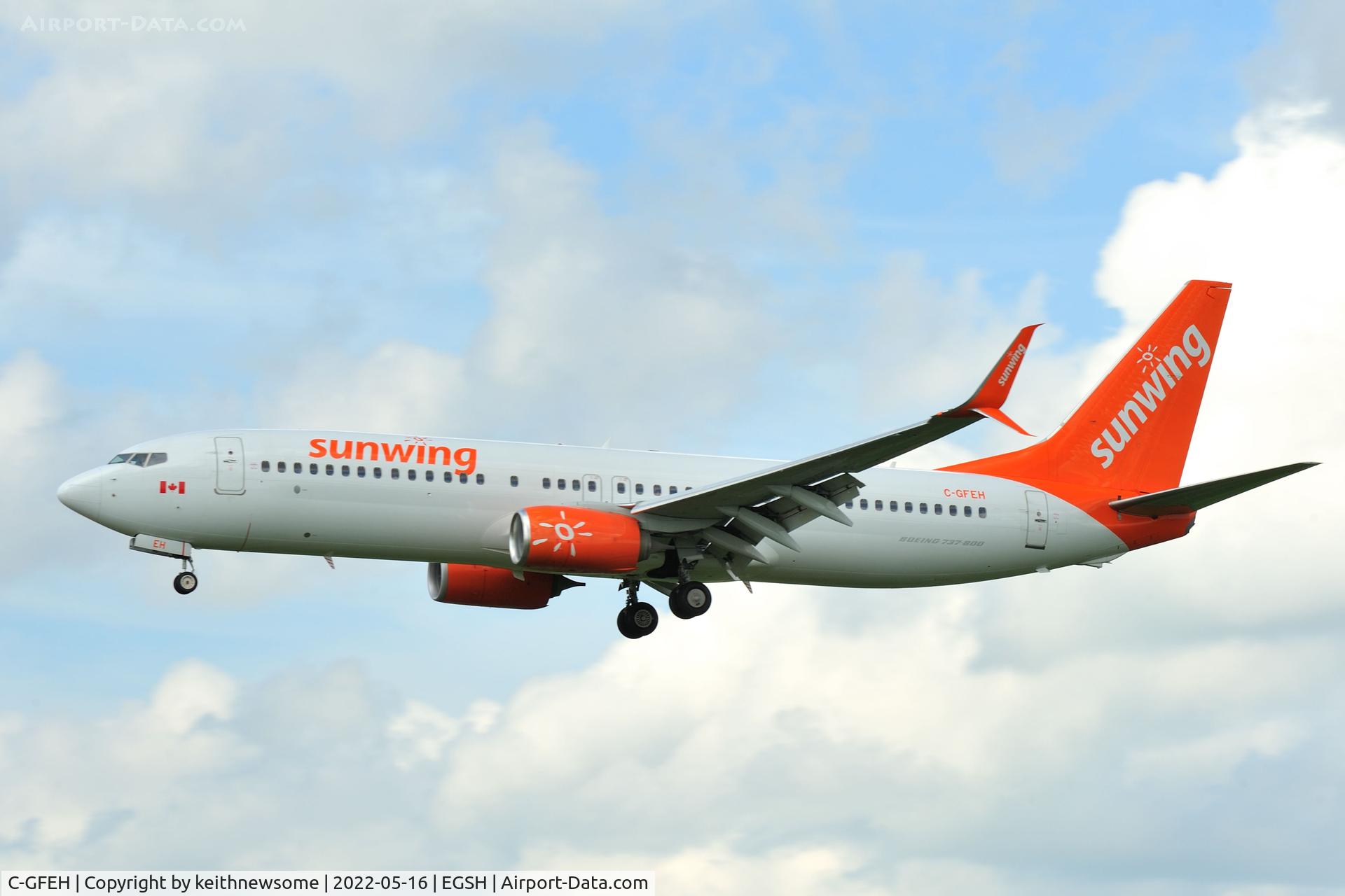C-GFEH, 2015 Boeing 737-8GS C/N 41608, Returning to Norwich from Dalaman, Turkey