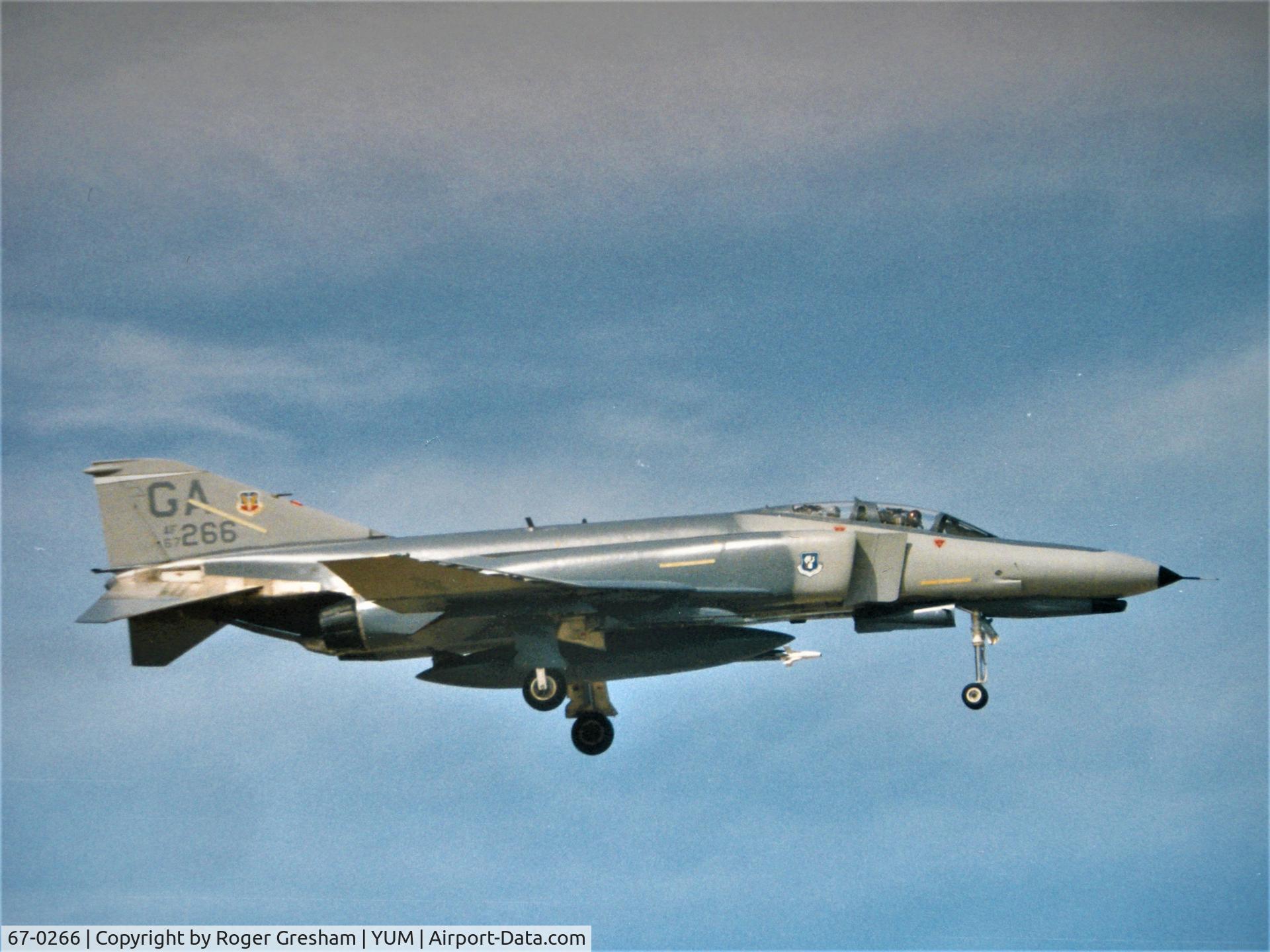 67-0266, 1967 McDonnell Douglas F-4E Phantom II C/N 2987, My photo of F-4E  67-0266 landing at MCAS Yuma in 1980