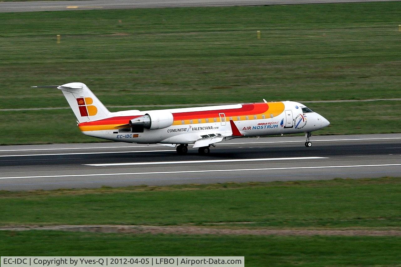 EC-IDC, 2002 Bombardier CRJ-200ER (CL-600-2B19) C/N 7622, Canadair Regional Jet CRJ-200ER, Landing Rwy 14R, Toulouse Blagnac Airport (LFBO-TLS)