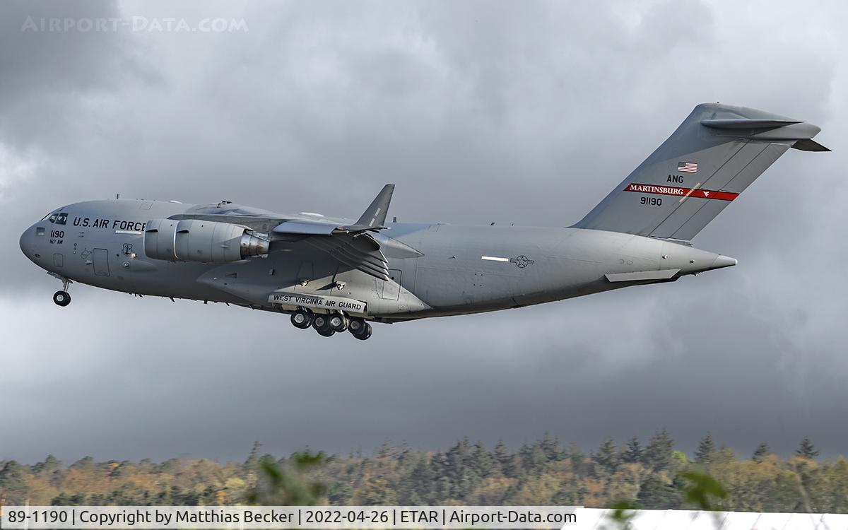 89-1190, 1993 McDonnell Douglas C-17A Globemaster III C/N 50008/F007/P4, 89-1190