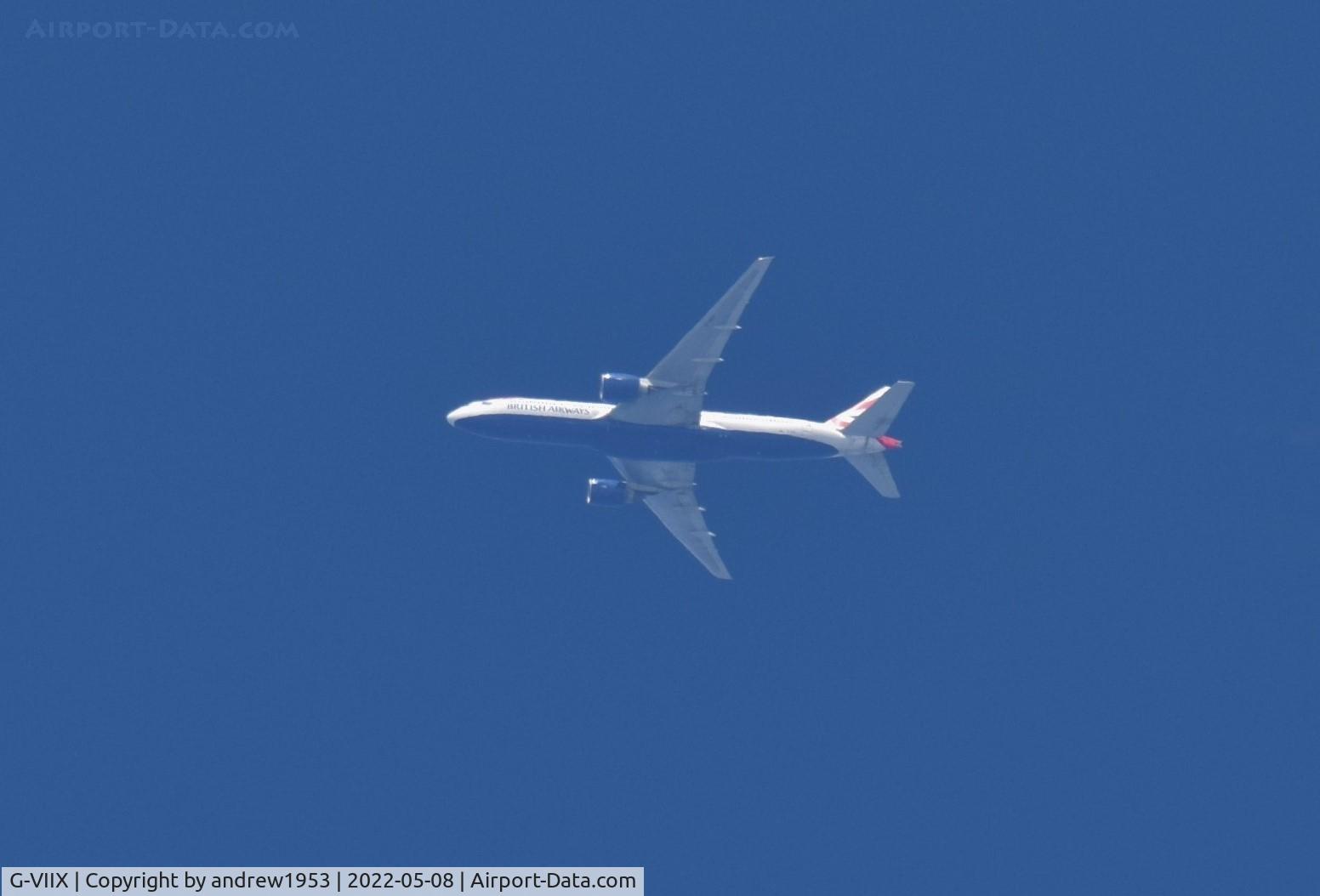 G-VIIX, 1999 Boeing 777-236 C/N 29966, G-VIIX over the Bristol Channel.