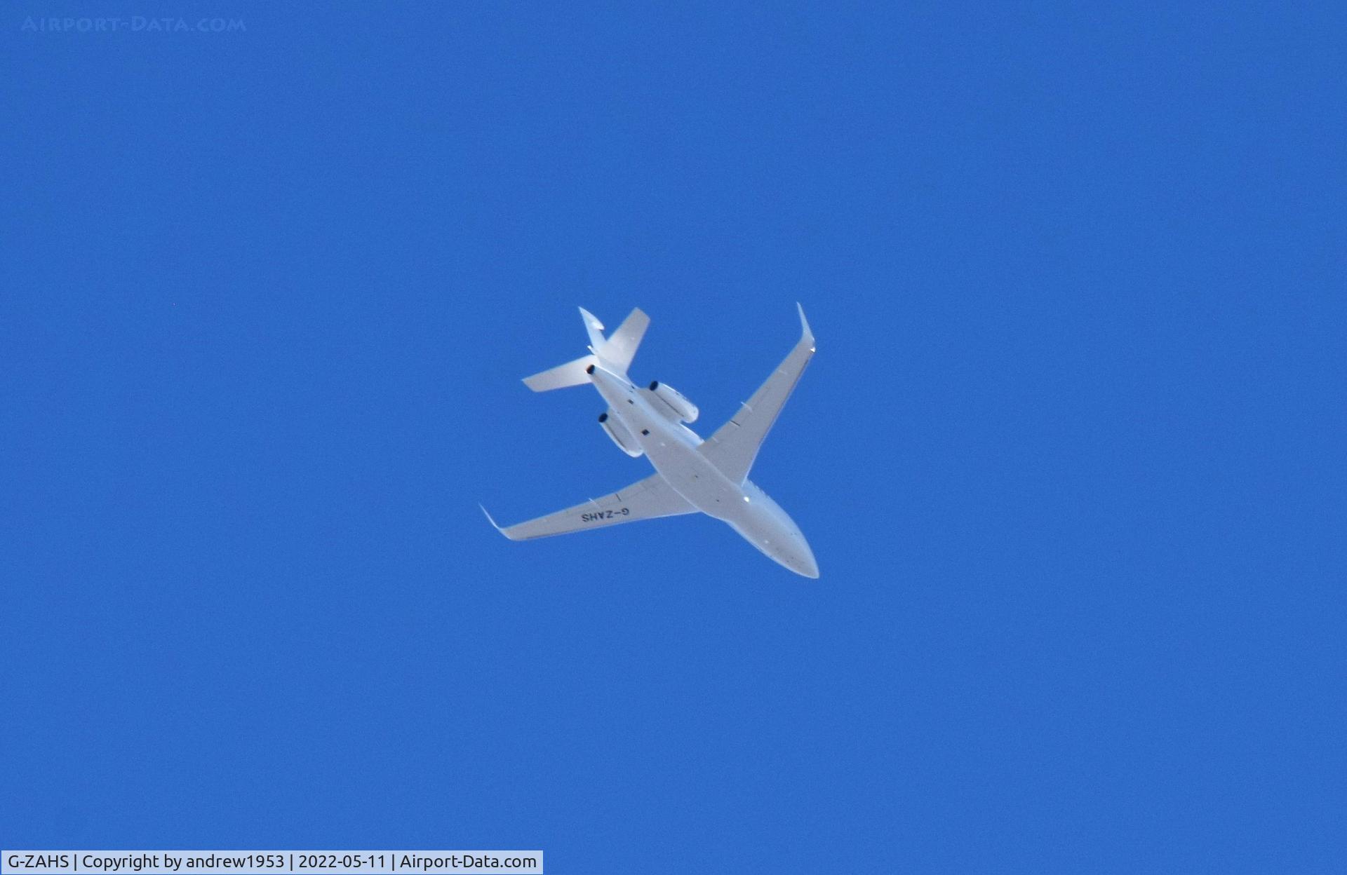G-ZAHS, 2022 Dassault Falcon 900EX C/N 326, G-ZAHS over the Bristol Channel inbound for Bristol Airport.