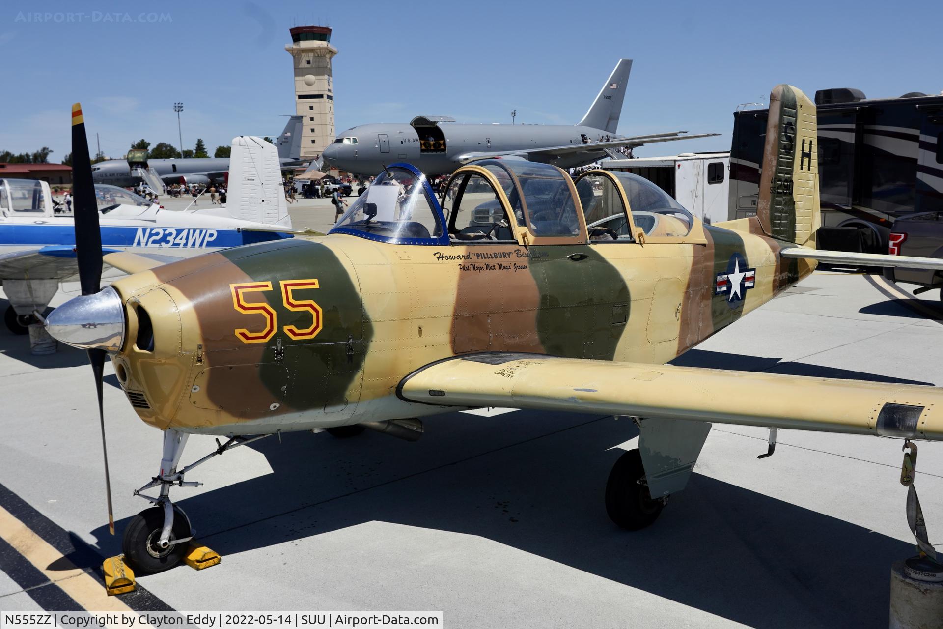 N555ZZ, 1953 Beech T-34A (A45) Mentor Mentor C/N G-290, Travis AFB airshow 2022.