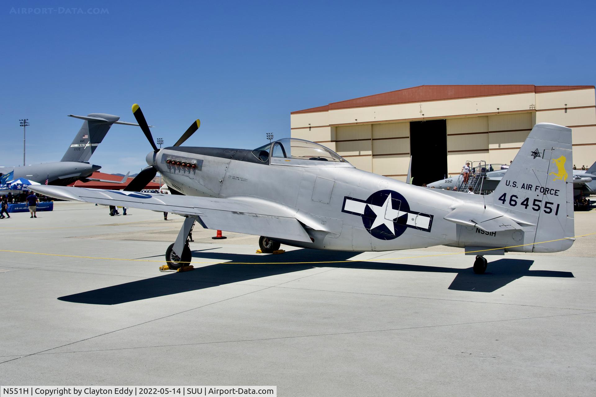 N551H, 1944 North American F-51-H-5-NA C/N 44-64314, Travis AFB airshow 2022.
