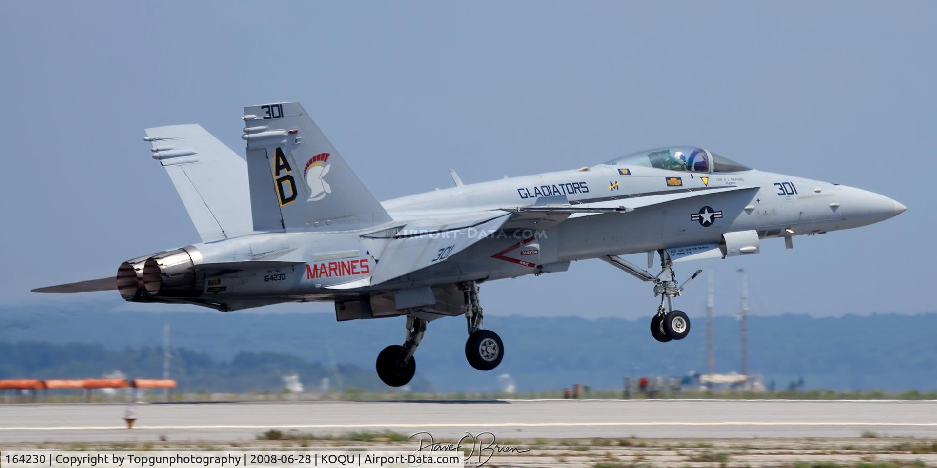 164230, 1991 McDonnell Douglas F/A-18C Hornet C/N 0993/C217, lifting off after a missed T&G