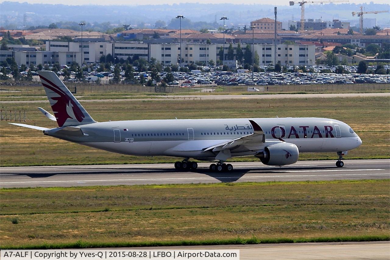 A7-ALF, 2015 Airbus A350-941 C/N 011, Airbus A350-941, Take off run rwy 14R, Toulouse-Blagnac airport (LFBO-TLS)