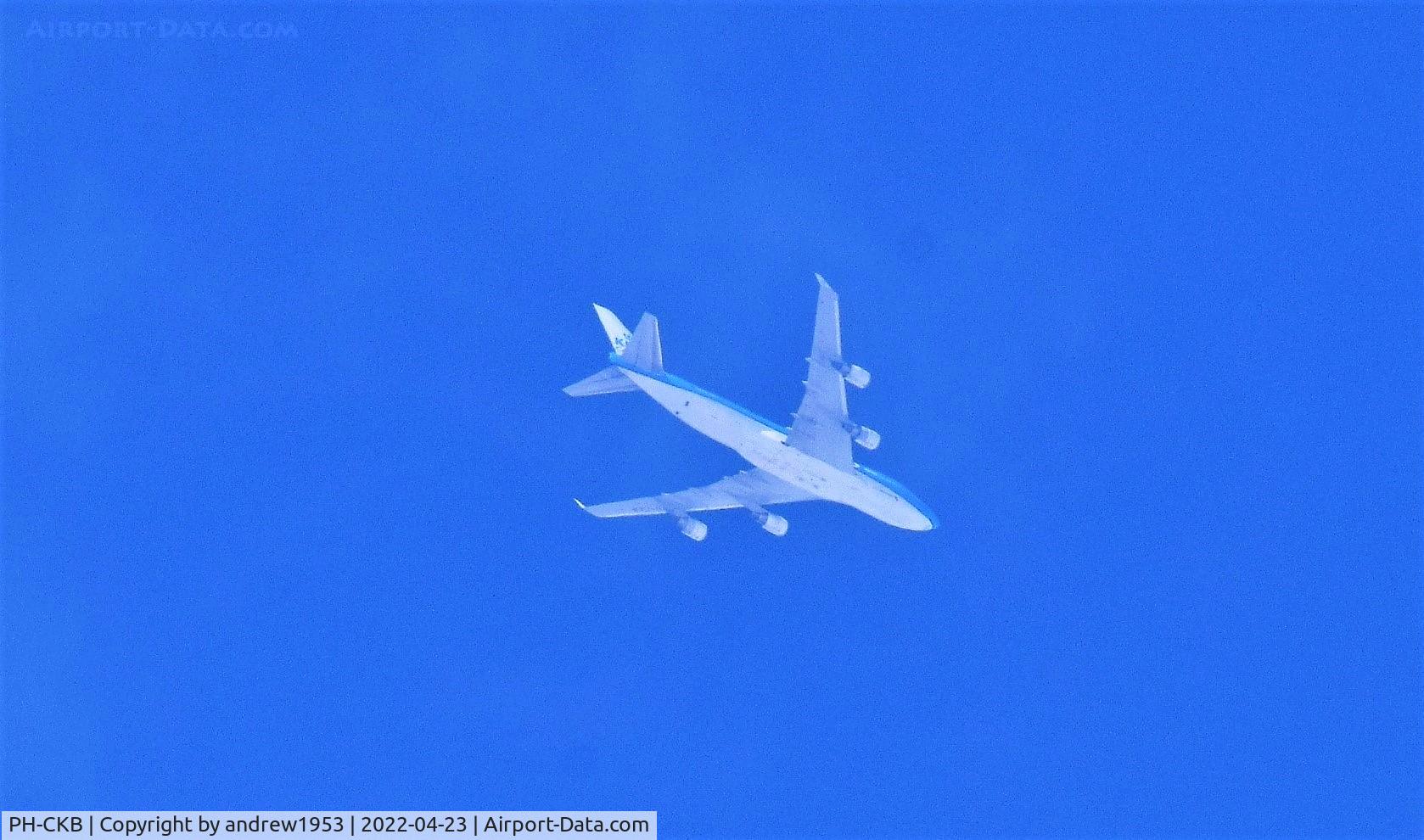 PH-CKB, 2003 Boeing 747-406F/ER/SCD C/N 33695, PH-CKB over the Bristol Channel.