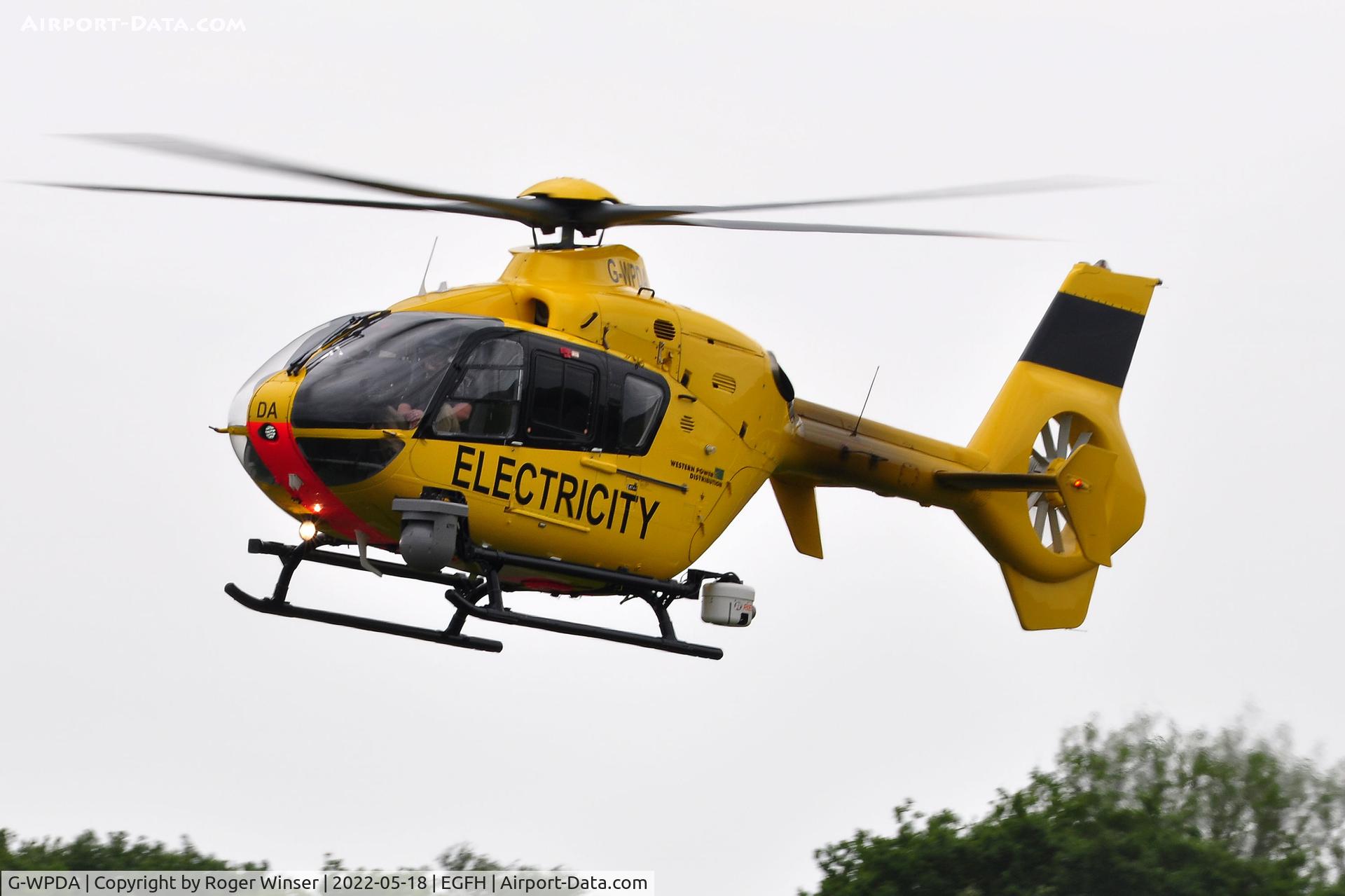 G-WPDA, 1999 Eurocopter EC-135P-1 C/N 0109, Visiting WPD helicopter arriving to take on fuel.