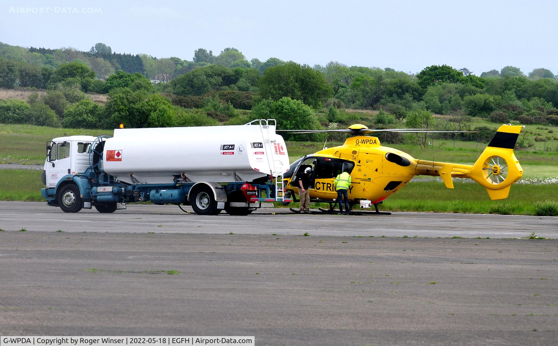 G-WPDA, 1999 Eurocopter EC-135P-1 C/N 0109, Visiting WPD helicopter taking on fuel.