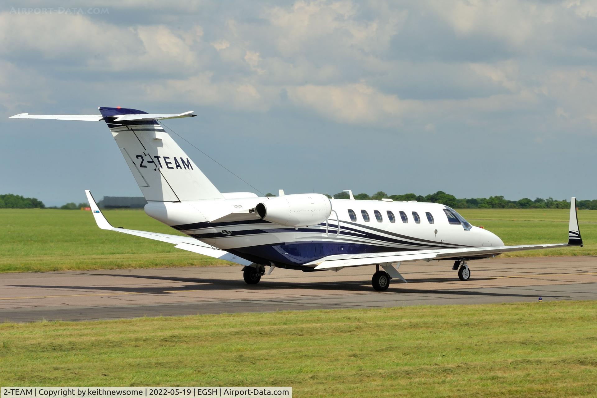 2-TEAM, 2018 Cessna 525B CitationJet CJ3+ C/N 525B-0537, Leaving Norwich for Edinburgh.