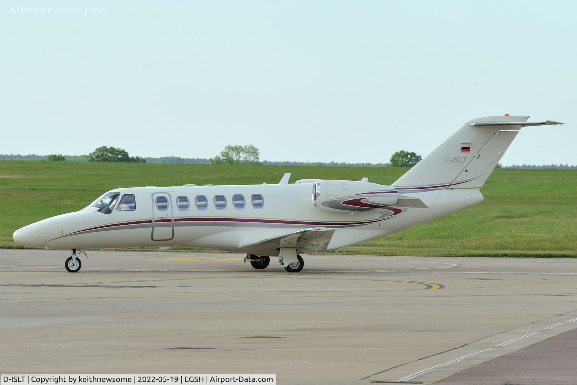 D-ISLT, 2008 Cessna 525A Citation CJ 2+ C/N 525A-0427, Arriving at Norwich.