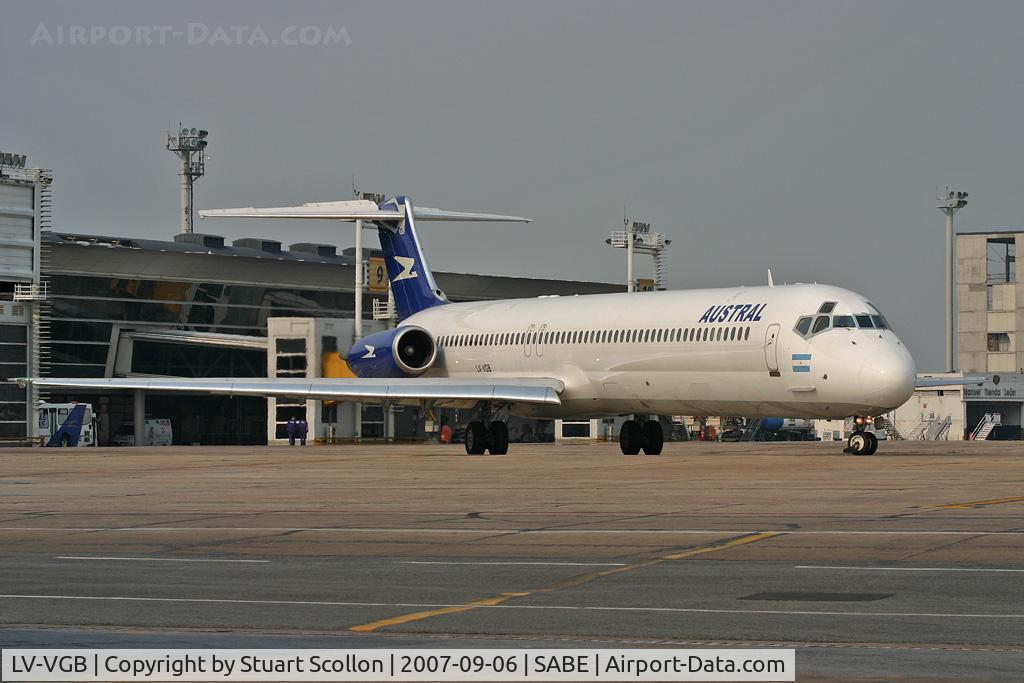 LV-VGB, 1993 McDonnell Douglas MD-88 C/N 53446, Austral