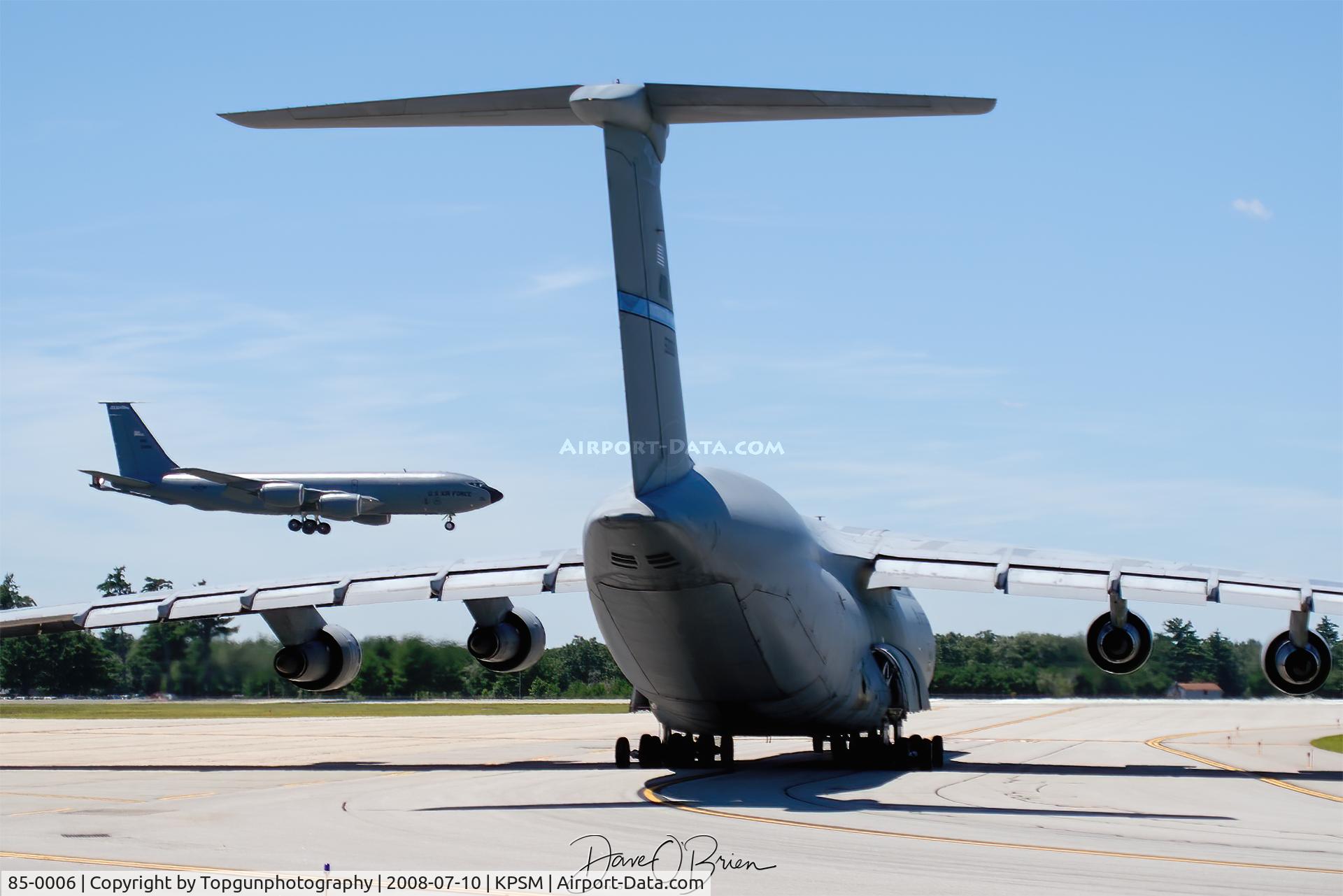 85-0006, 2017 Lockheed C-5M Super Galaxy C/N 500-0092, RODD99 holding short as PACK21 comes in to land.