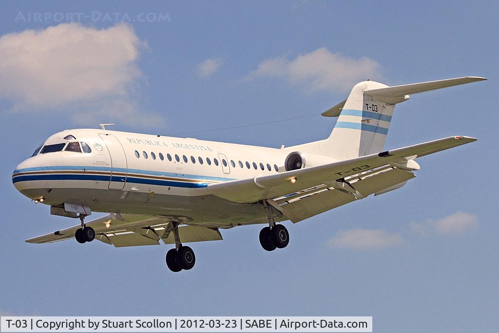 T-03, 1983 Fokker F.28-4000 Fellowship C/N 11203, Airforce