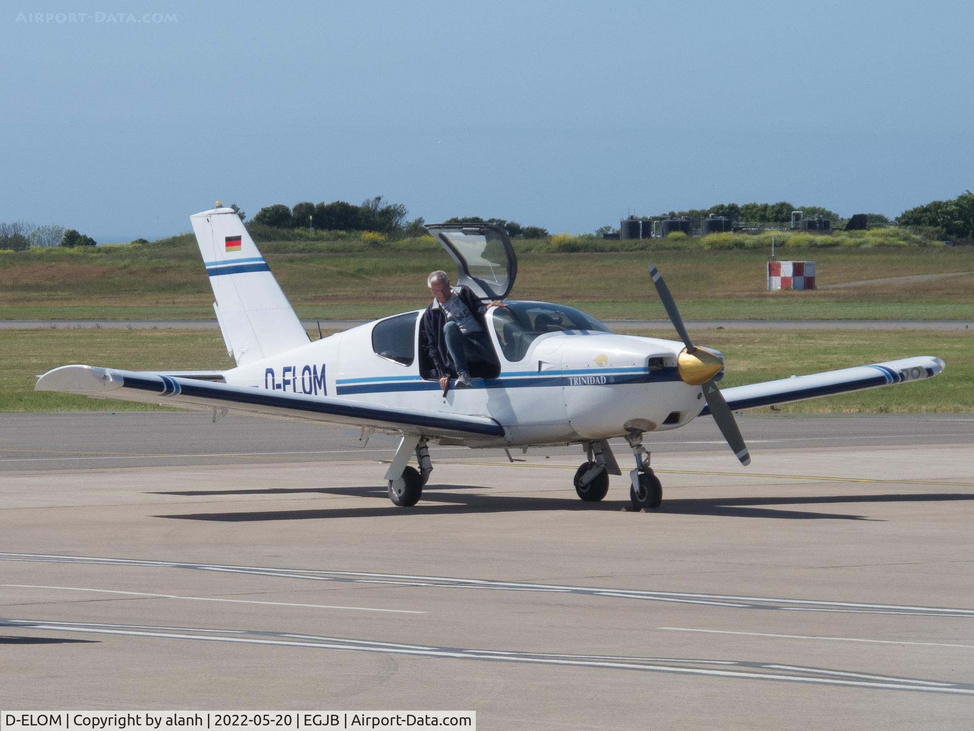 D-ELOM, 1989 Socata TB-20 Trinidad C/N 873, Arrived in Guernsey on tour after a flight from Jersey
