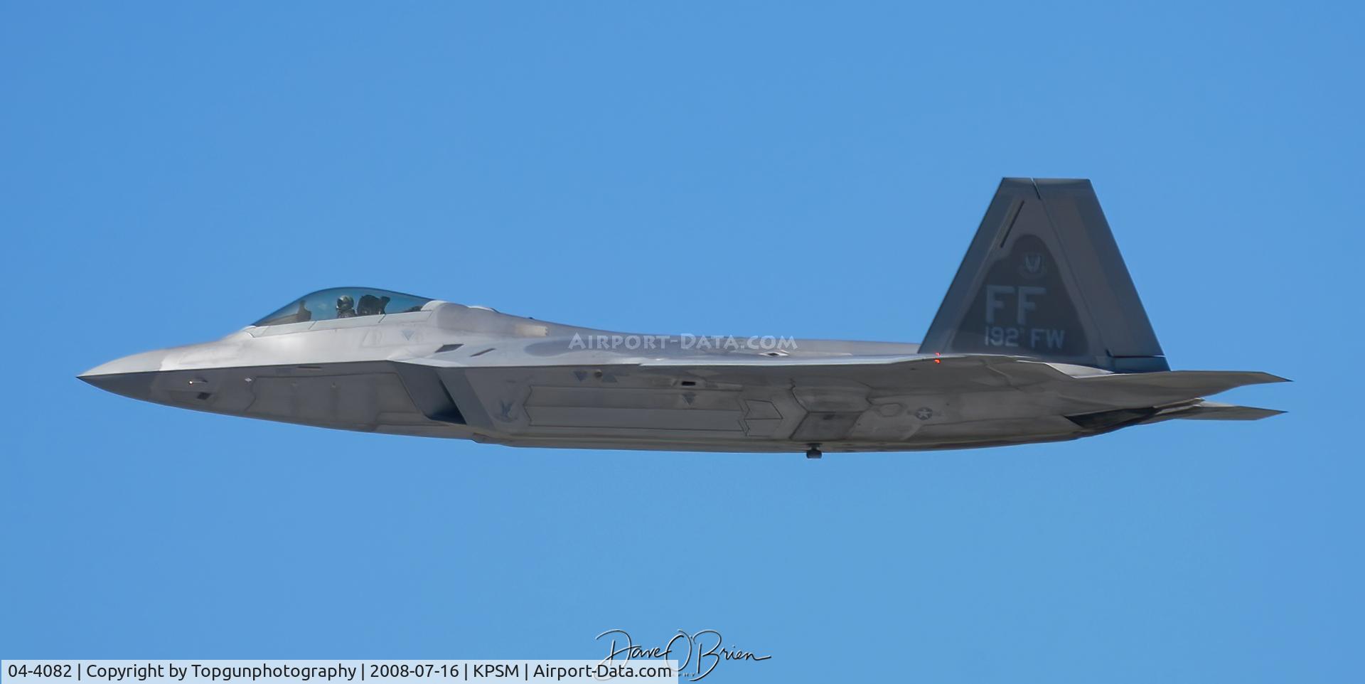 04-4082, 2004 Lockheed Martin F-22A Raptor C/N 4082, RAPTOR12 off following lead home