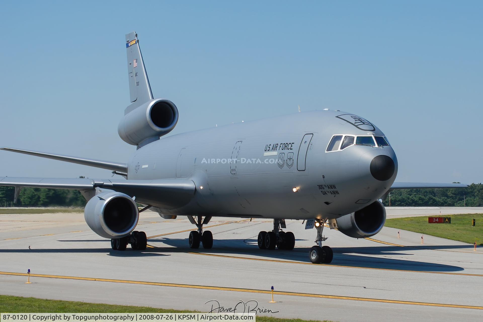 87-0120, 1987 McDonnell Douglas KC-10A Extender C/N 48306, TEAM12 taxi's off RW16