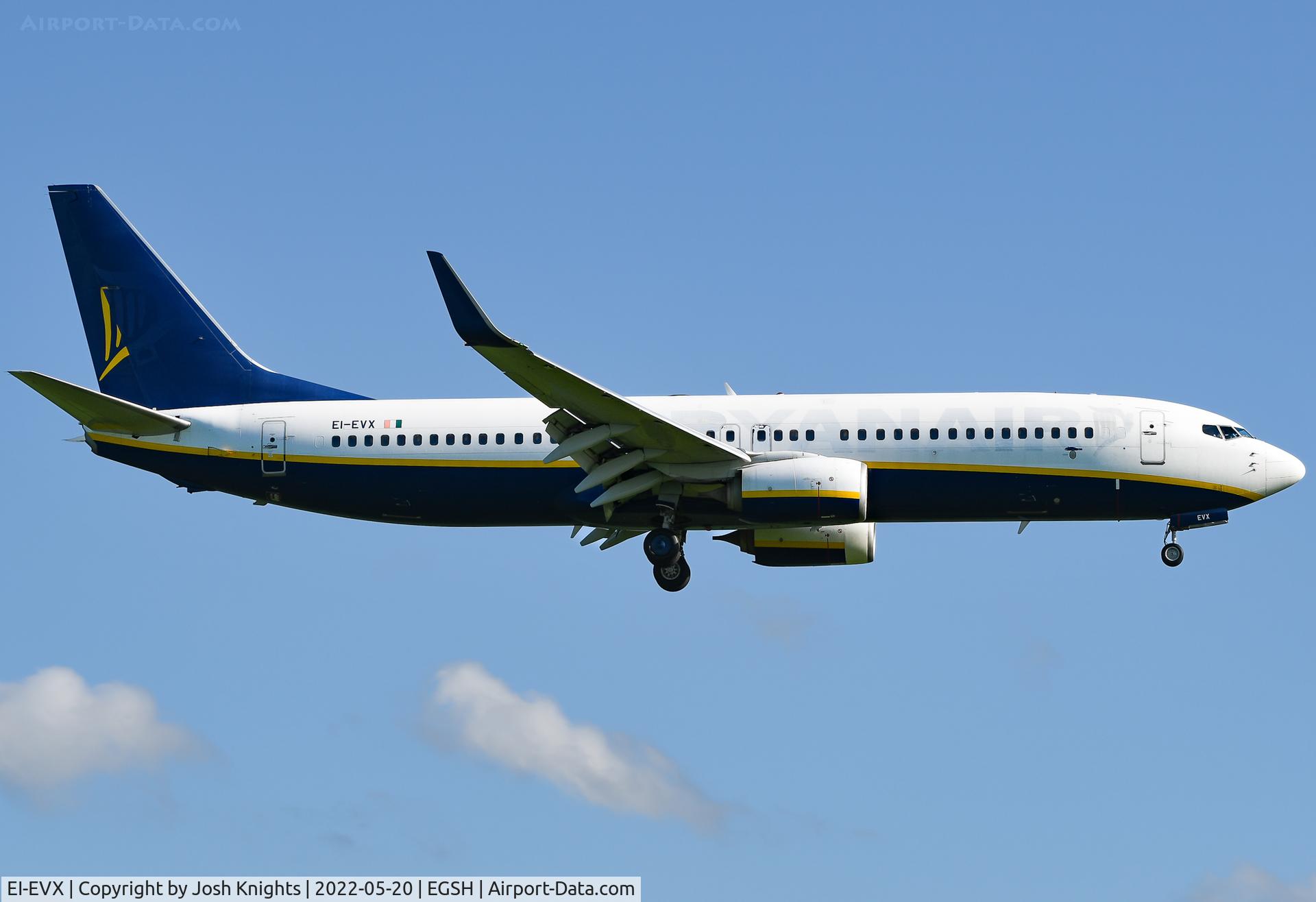 EI-EVX, 2012 Boeing 737-8AS C/N 40317, Arriving At Norwich.