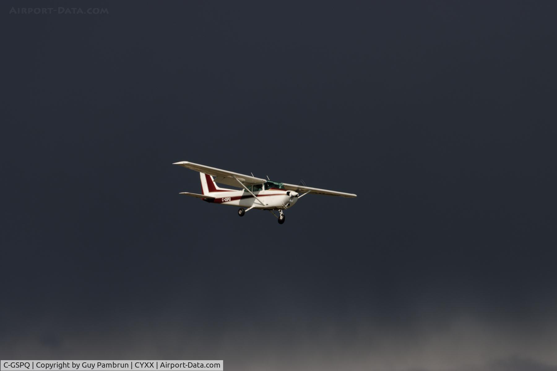 C-GSPQ, 1981 Cessna 172P C/N 17274801, Landing on 19 with a storm not far behind.