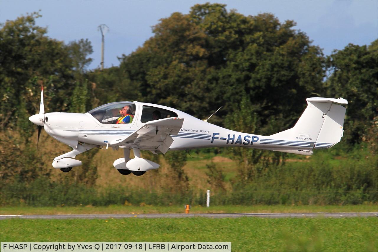 F-HASP, 2007 Diamond DA-40 Diamond Star C/N 40.281, Diamond DA-40 Diamond Star, Landing rwy 25L, Brest-Bretagne airport (LFRB-BES)