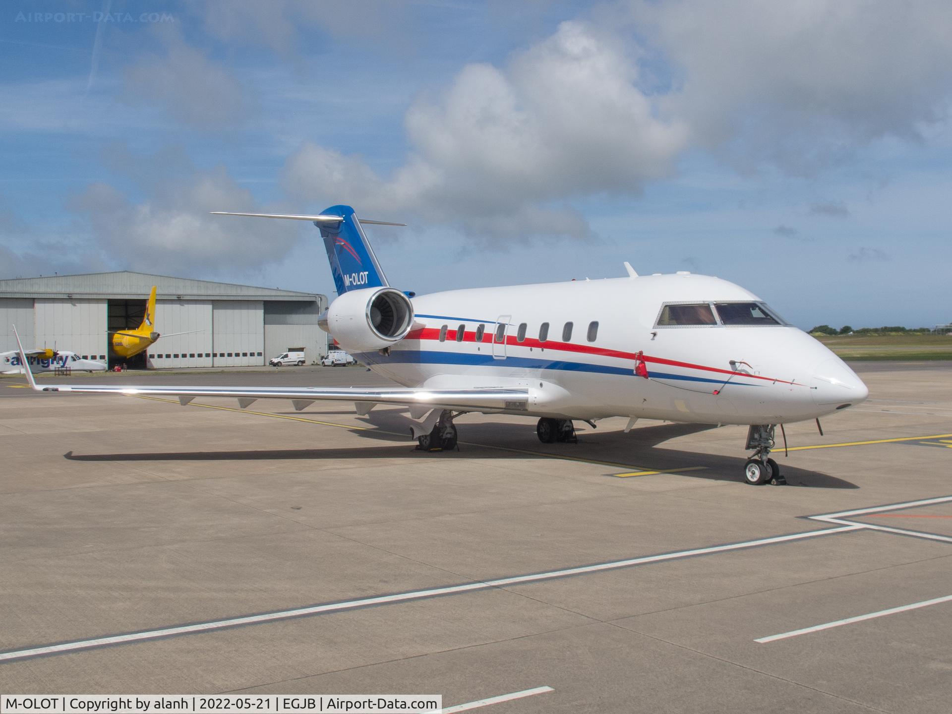 M-OLOT, 1998 Bombardier Challenger 604 (CL-600-2B16) C/N 5382, Parked on the west apron, Guernsey