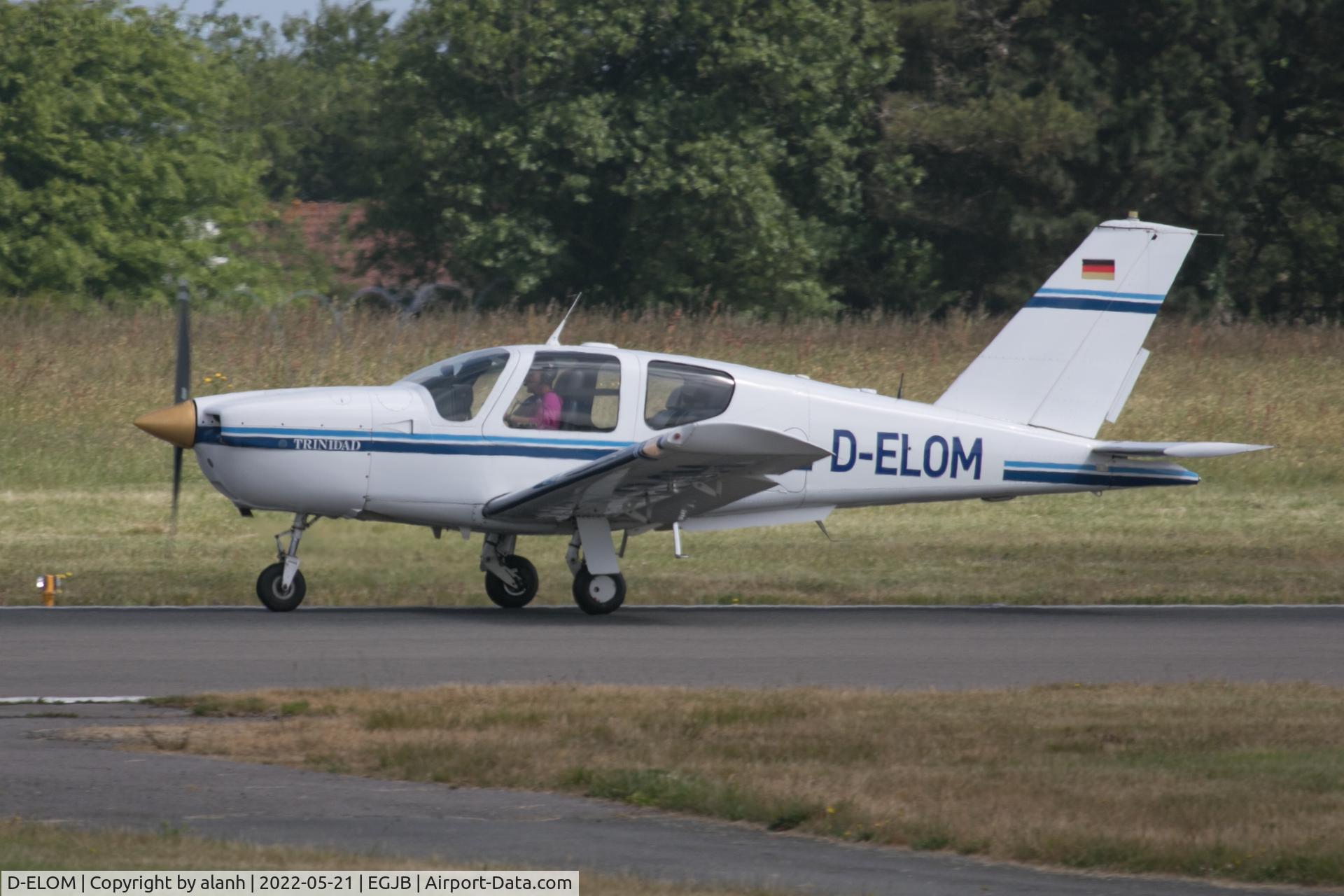 D-ELOM, 1989 Socata TB-20 Trinidad C/N 873, Departing Guernsey from 27 for Alderney