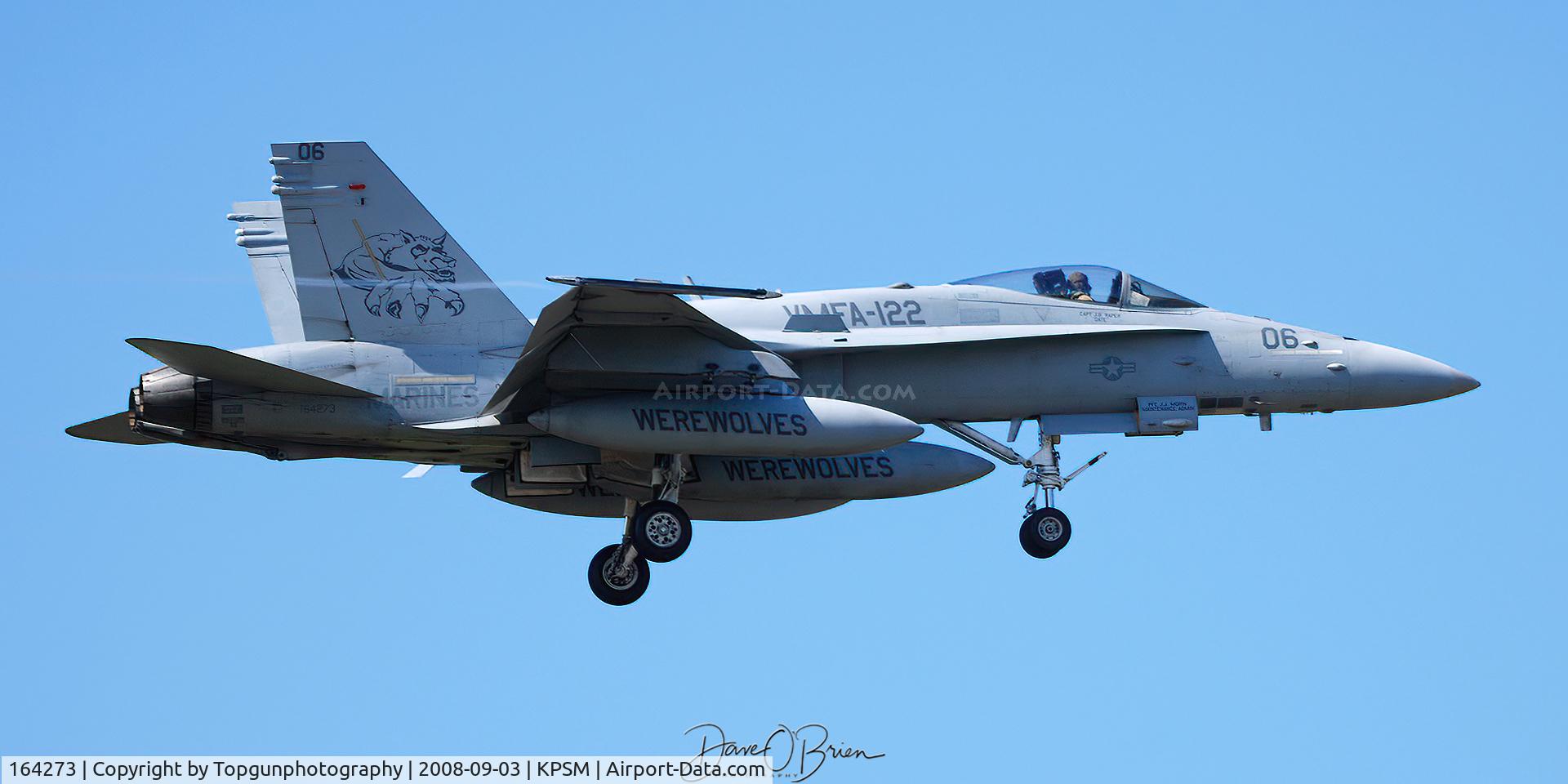164273, 1991 McDonnell Douglas F/A-18C Hornet C/N 1036/C250, MAZDA41 landing RW34