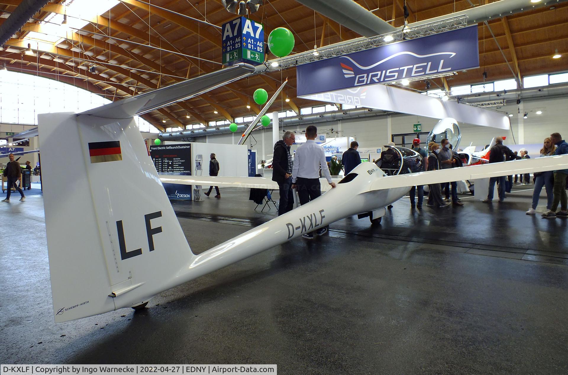 D-KXLF, 2021 Schempp-Hirth Duo Discus F C/N 001, Schempp-Hirth Duo Discus with electric motor (FES, Front Electric Selflaunch/Sustainer) at the AERO 2022, Friedrichshafen